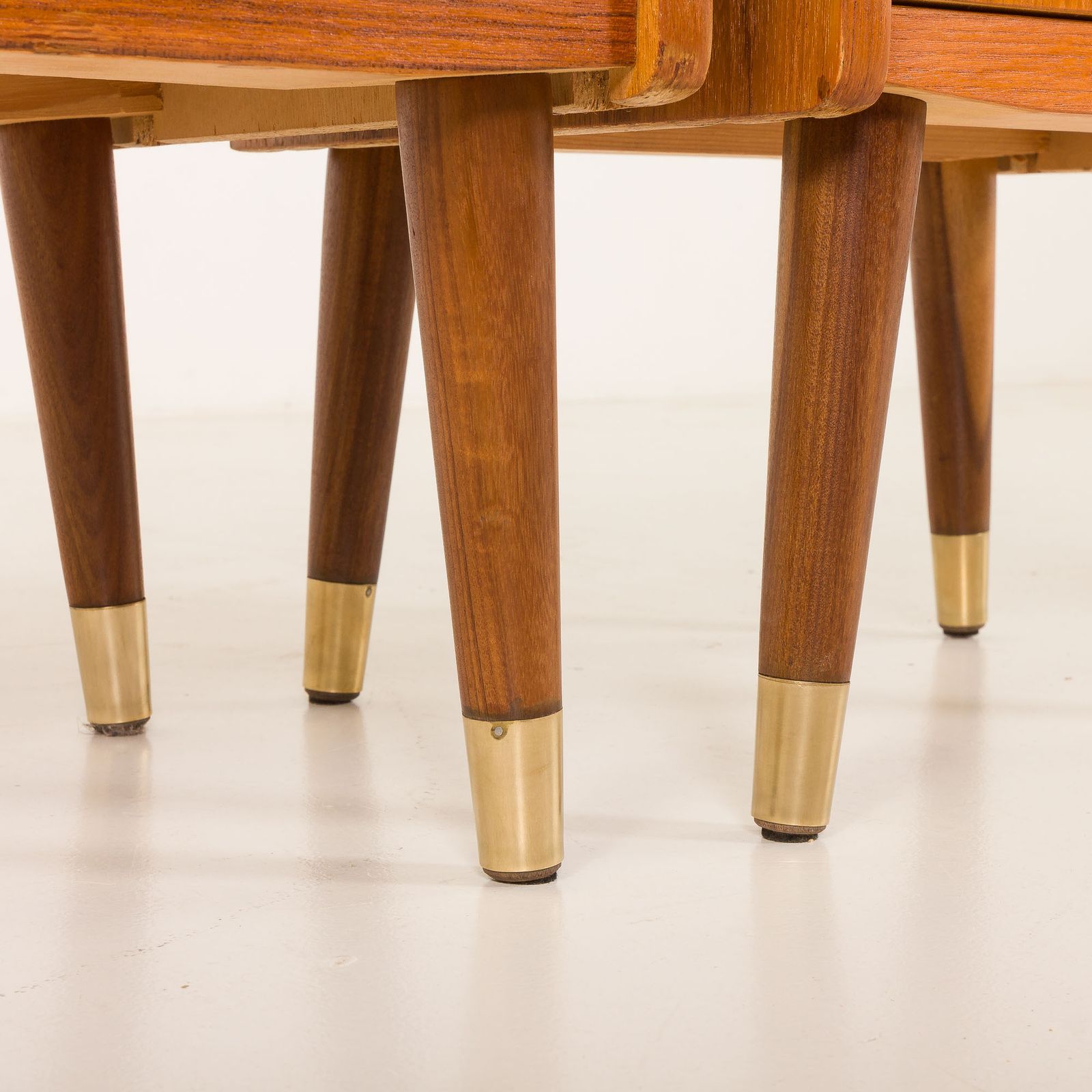 Furniture Danish Mid Century Teak Night Stands, Bedside Tables, Set Of 2, 1950s photo