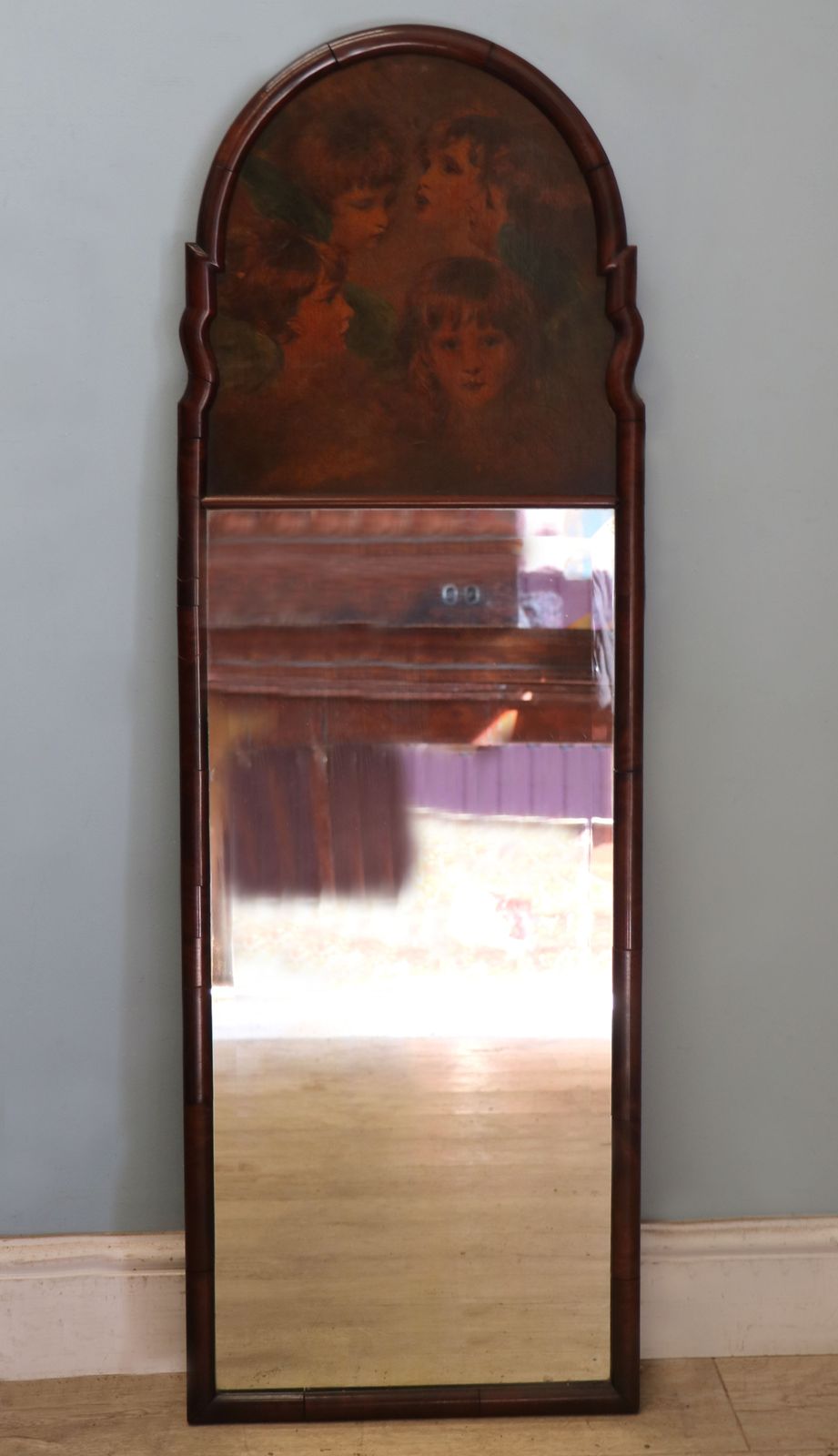 A Truly Wonderful & Certainly Unusual 19th Century Mahogany Framed Wall Mirror. photo for sale