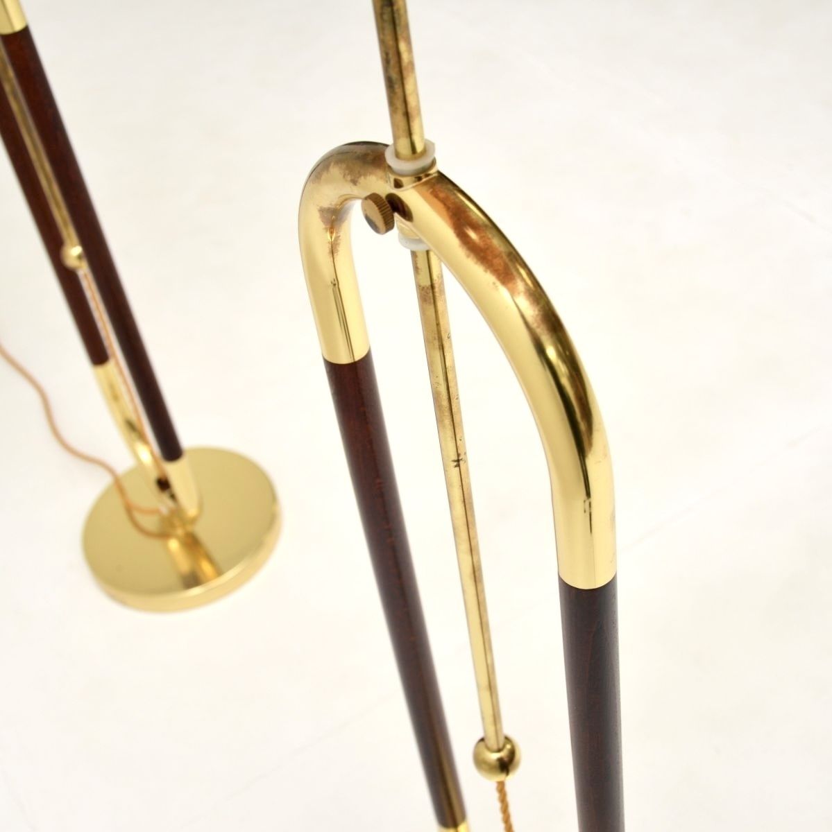 photo furniture Pair Of Vintage Swedish Brass And Birch Floor Lamps By Bergboms