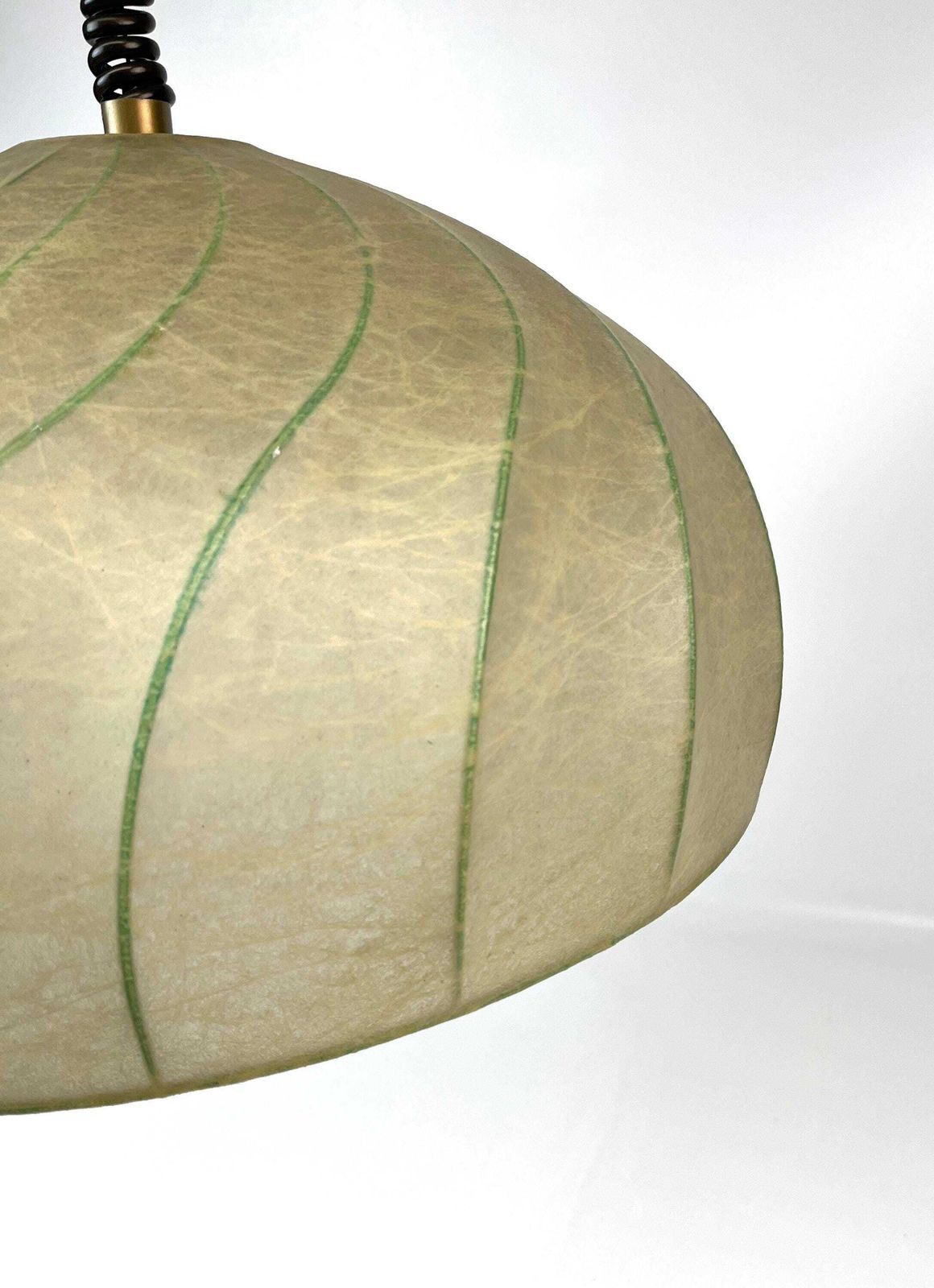 Very Rare Mid Century Swirl Cocoon Pendant Lamp By Goldkant Castiglioni Age photo vinterior