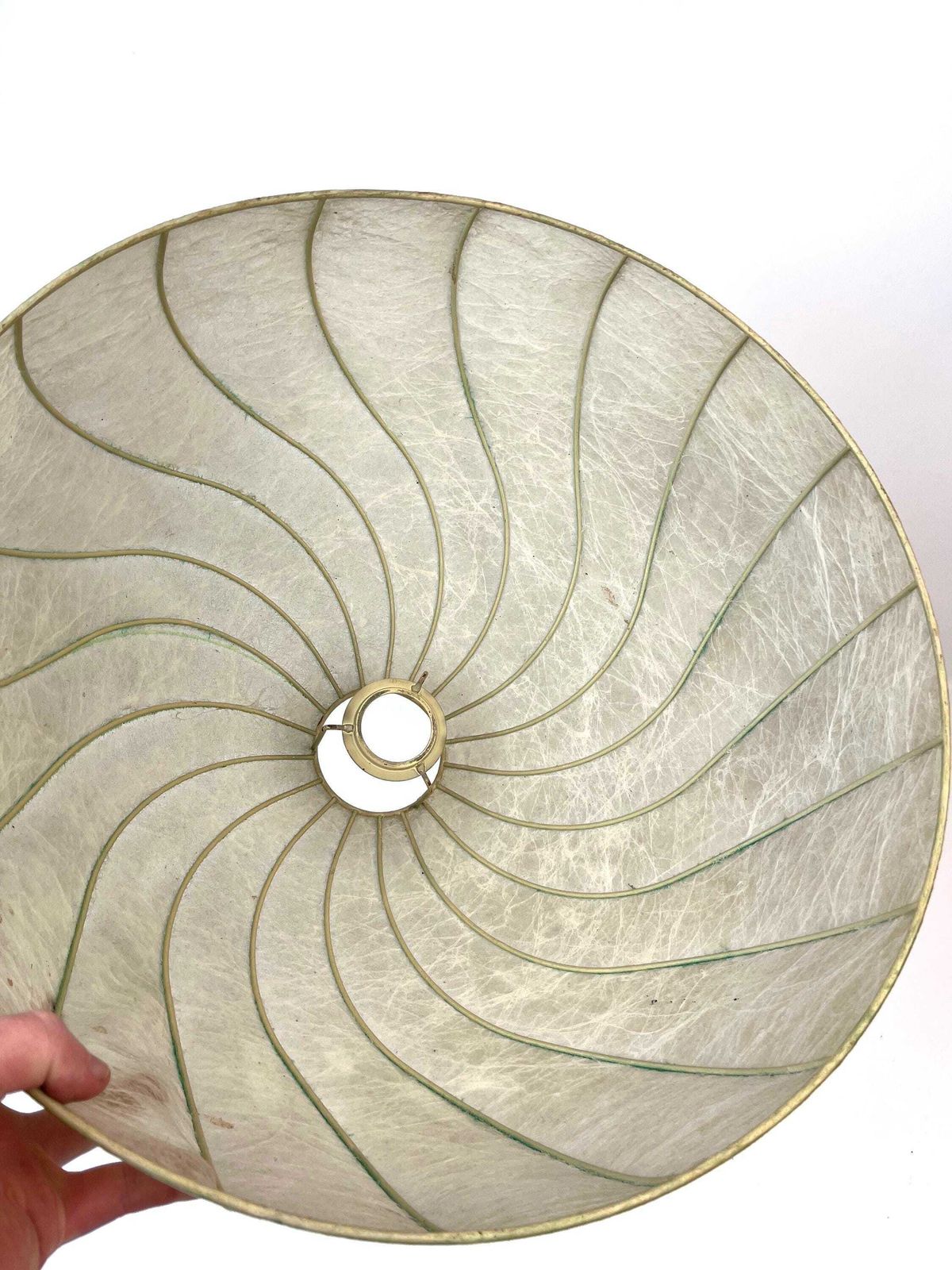 Very Rare Mid Century Swirl Cocoon Pendant Lamp By Goldkant Castiglioni Age photo vintage