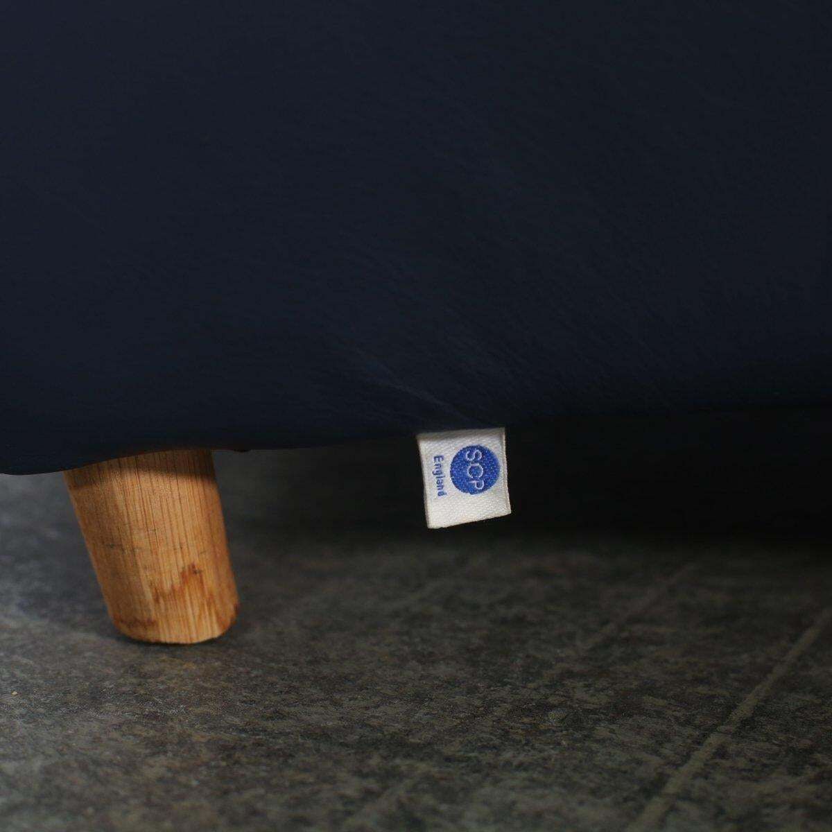 Scp Balzac Blue Leather Armchair And Footstool photo furniture