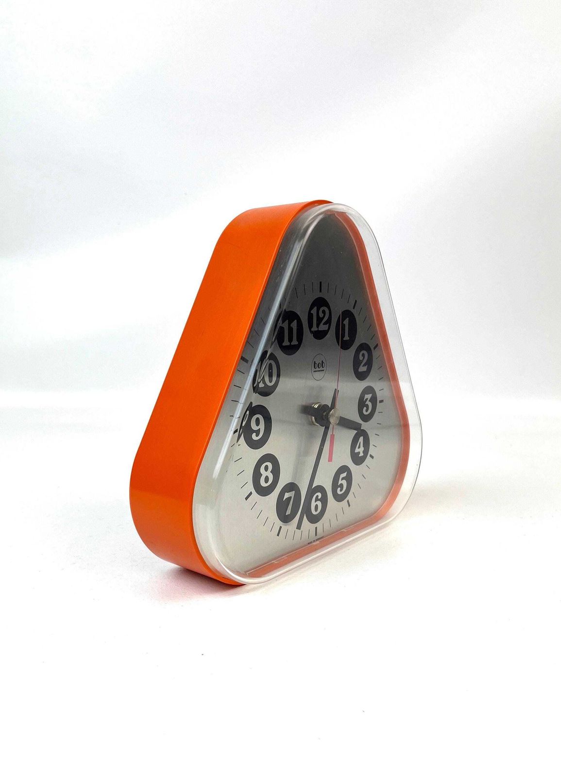 Very Rare Mid Century Orange Space Age Wall Clock By Bob International photo Home Decor