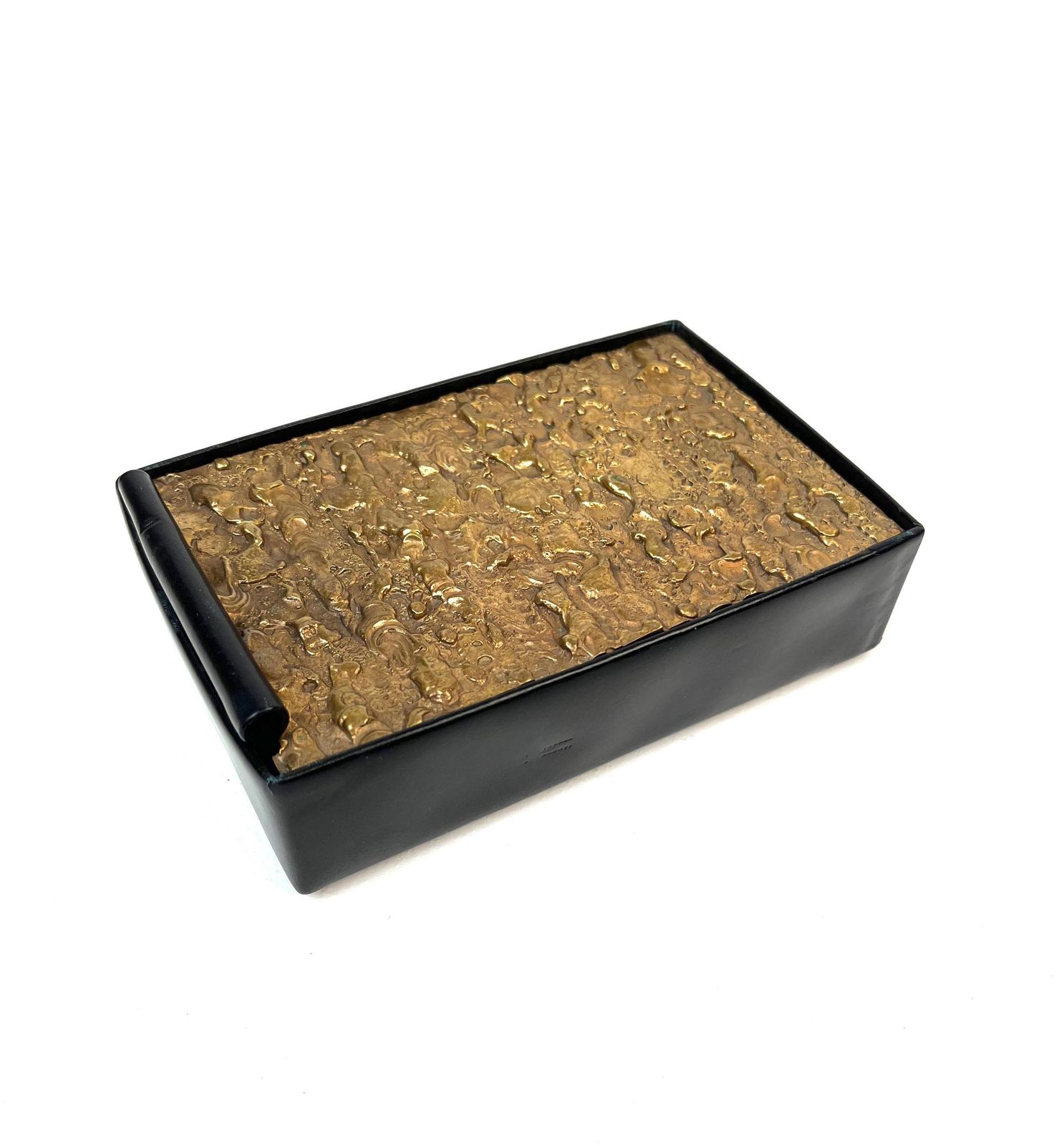 Stunning Mid Century Brutalist Abstract Brass Jewelry Box Germany 1960 photo buy