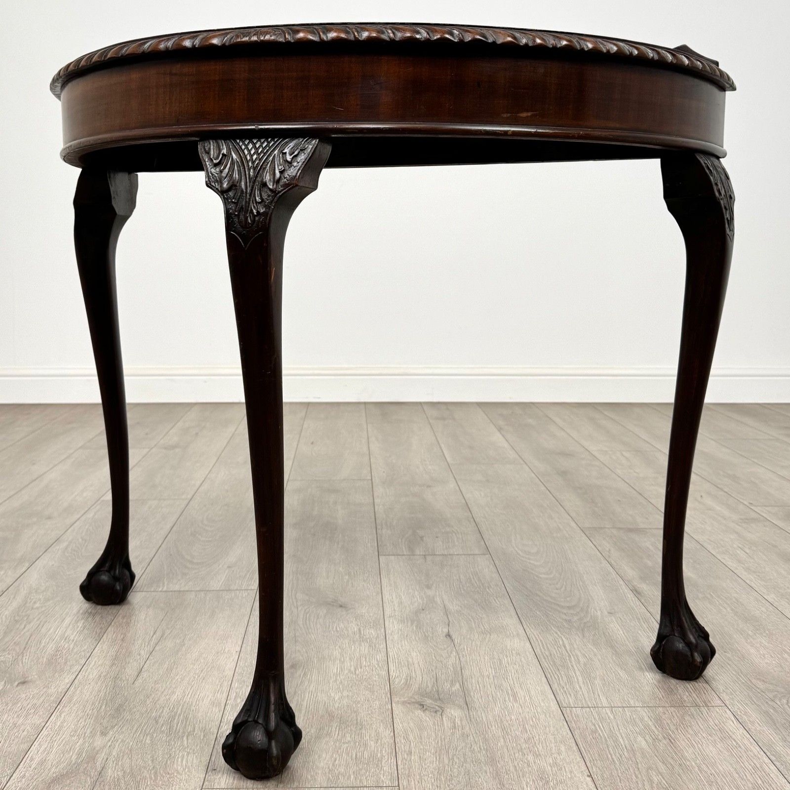 Antique 20th Century Demi Lune Side Table In Mahogany photo furniture