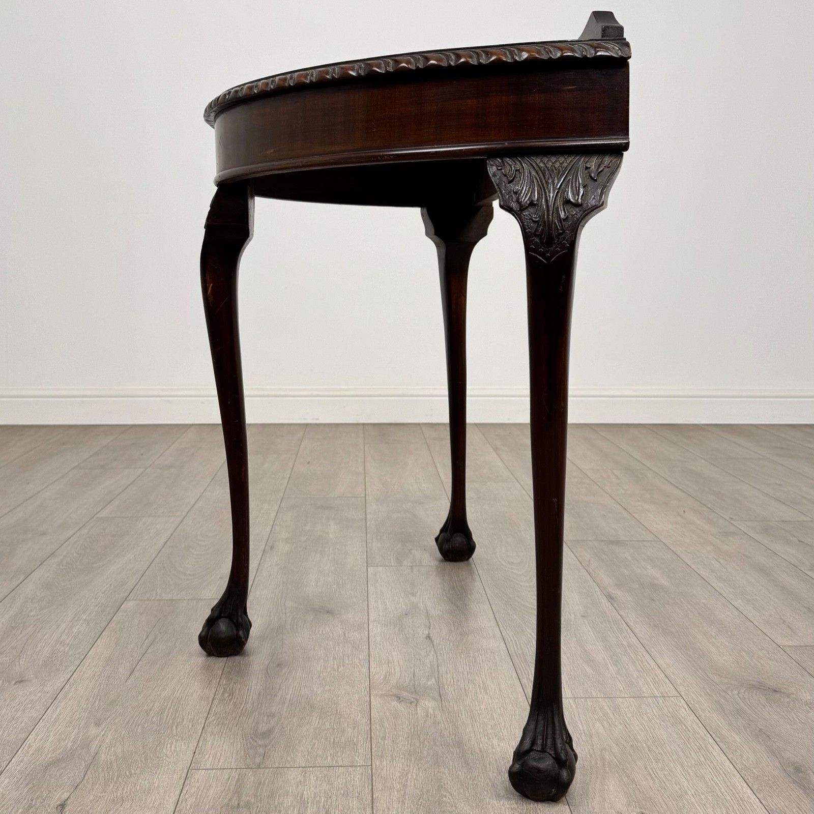 Antique 20th Century Demi Lune Side Table In Mahogany photo for sale