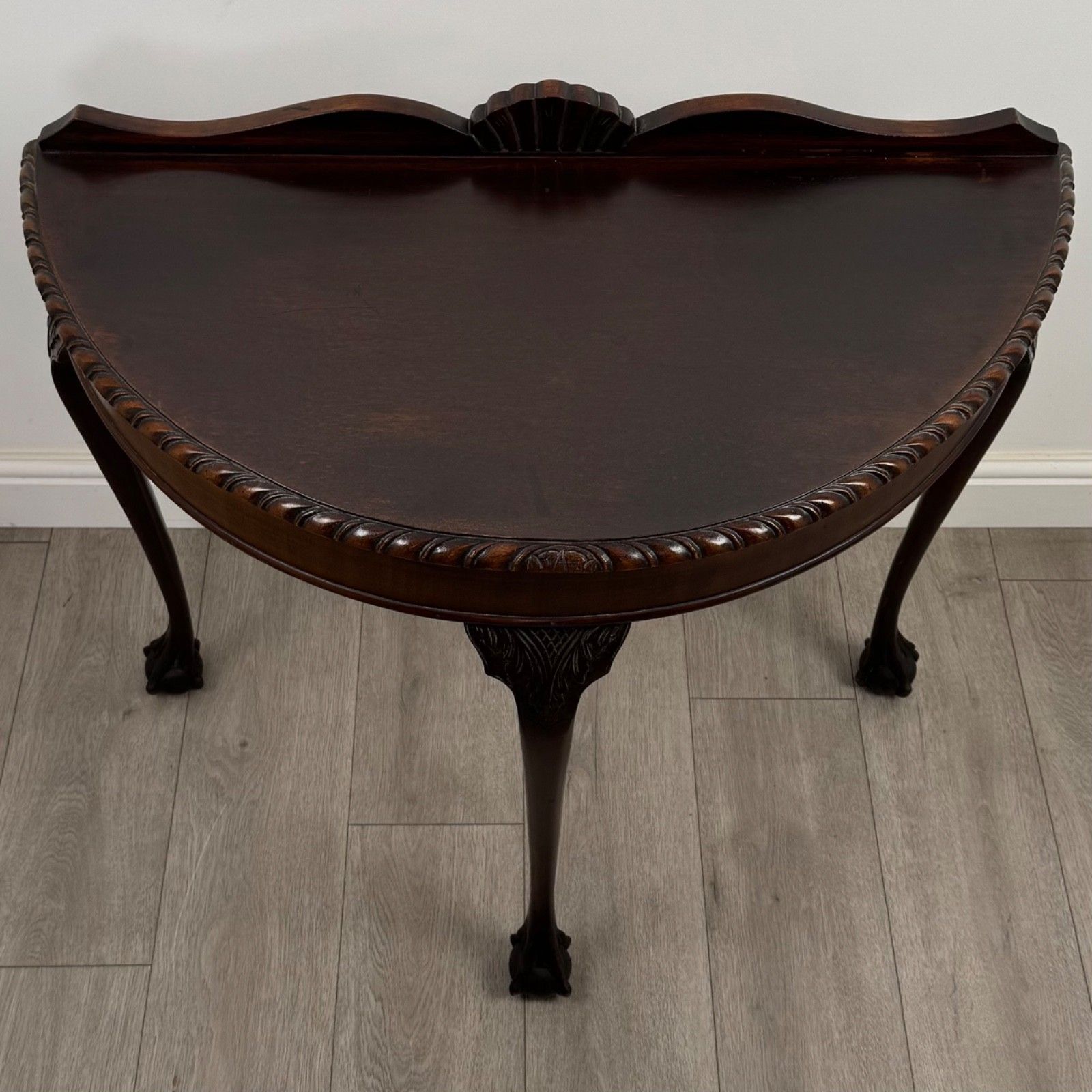 Antique 20th Century Demi Lune Side Table In Mahogany photo buy