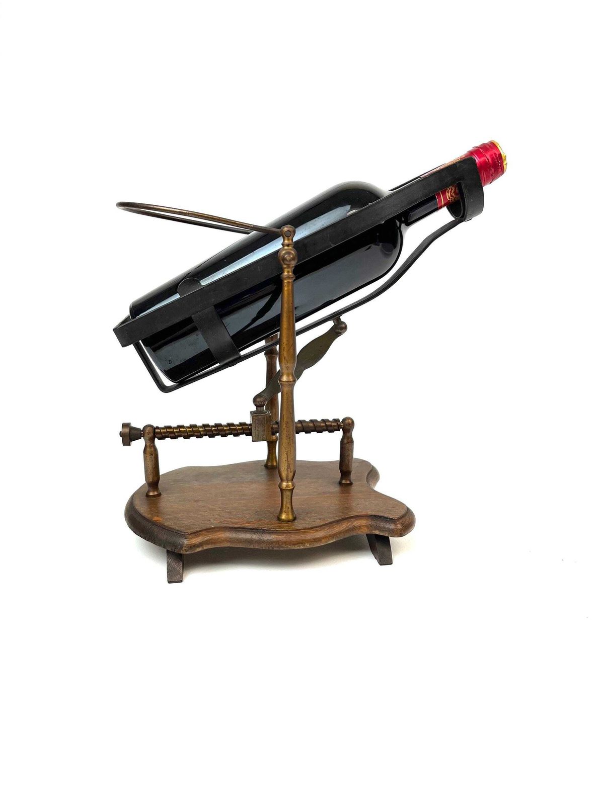 photo furniture Rare Antique Mechanical Wine Cradle Decanter France About 1900 Home Bar