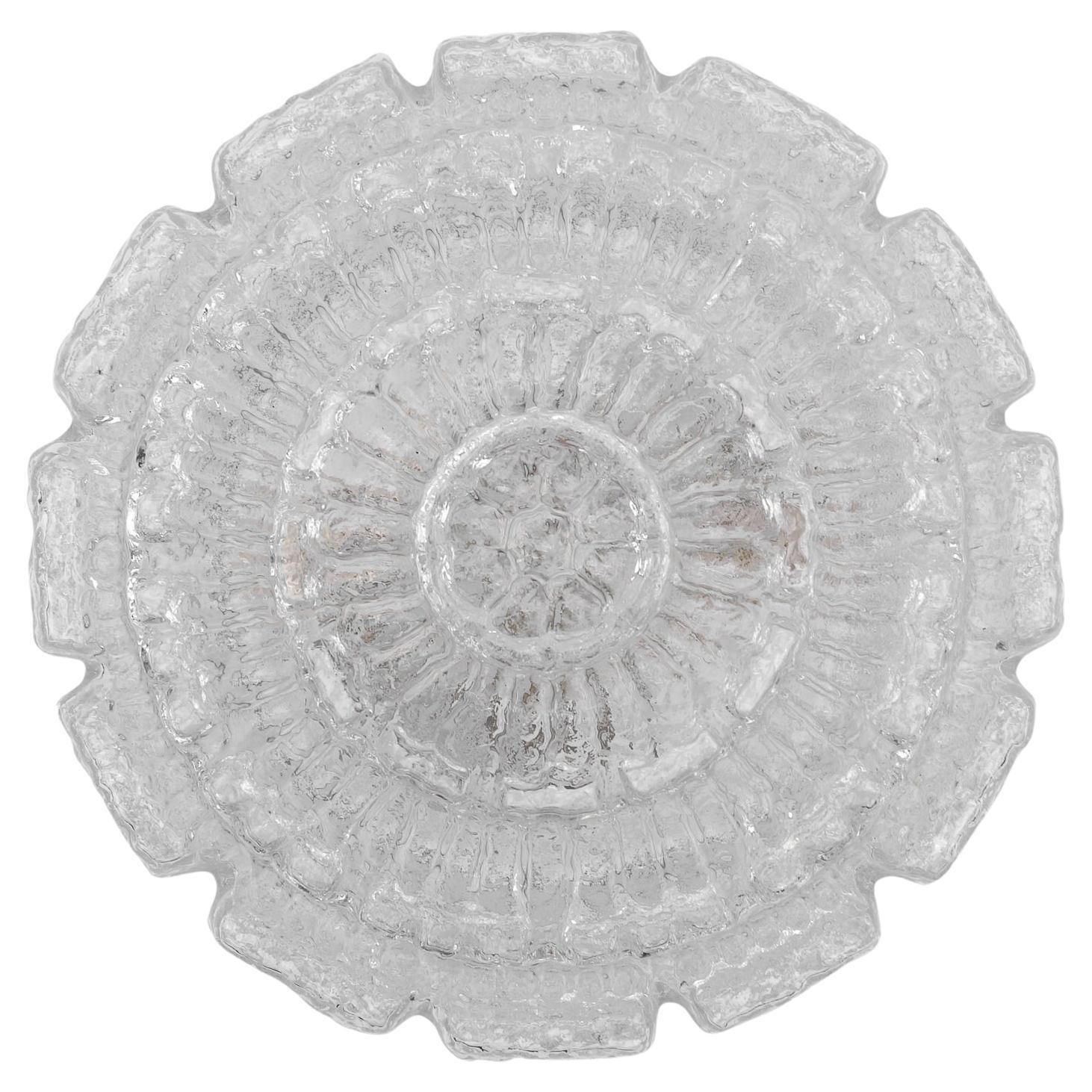 Large Glass Wall Lamp With Bubble Structure / Recessed Mounting By Limburg, 1960s Germany
