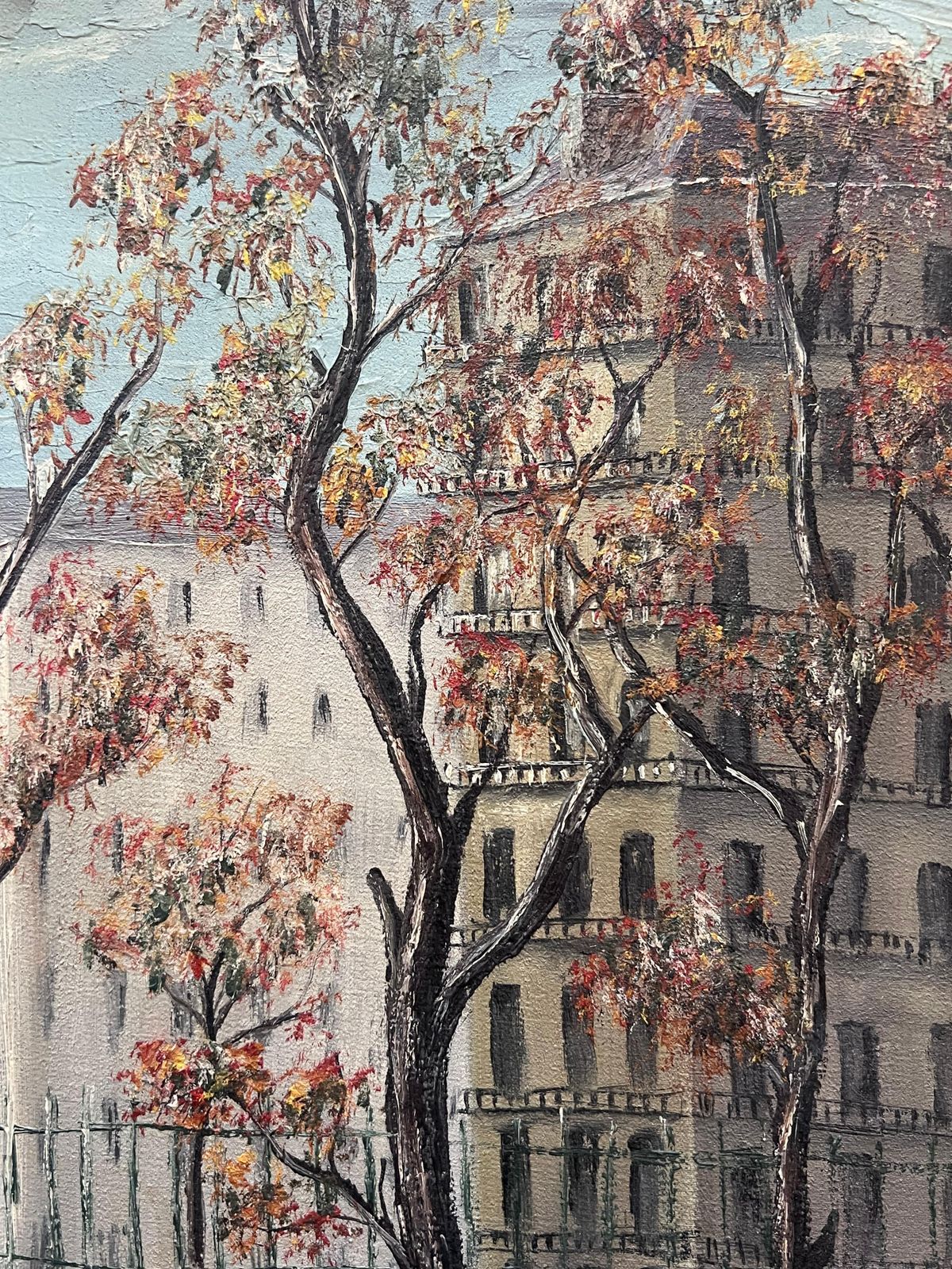 Jean Fourie Tall Autumn Orange Trees At The Village Entrance Oil Landscape Painting photo buy