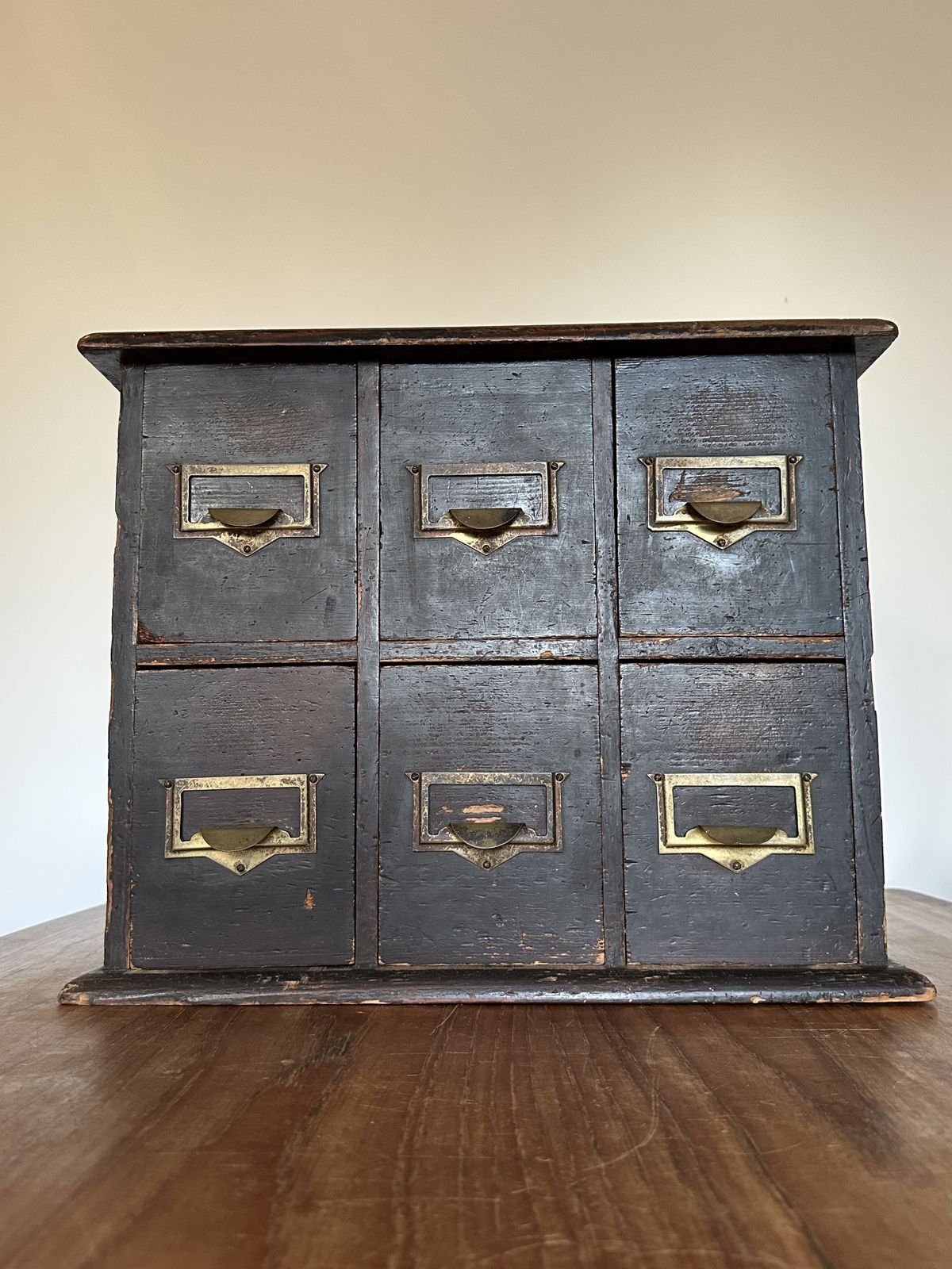 250.0 Haberdashery Apothecary Industrial Index Card Cabinet Merchants Chest Ebonised Drawers photo