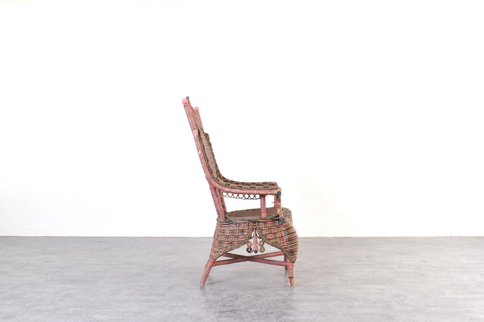 American Victorian Wicker Armchair From Heywood Wakefield, 1910s. photo for sale