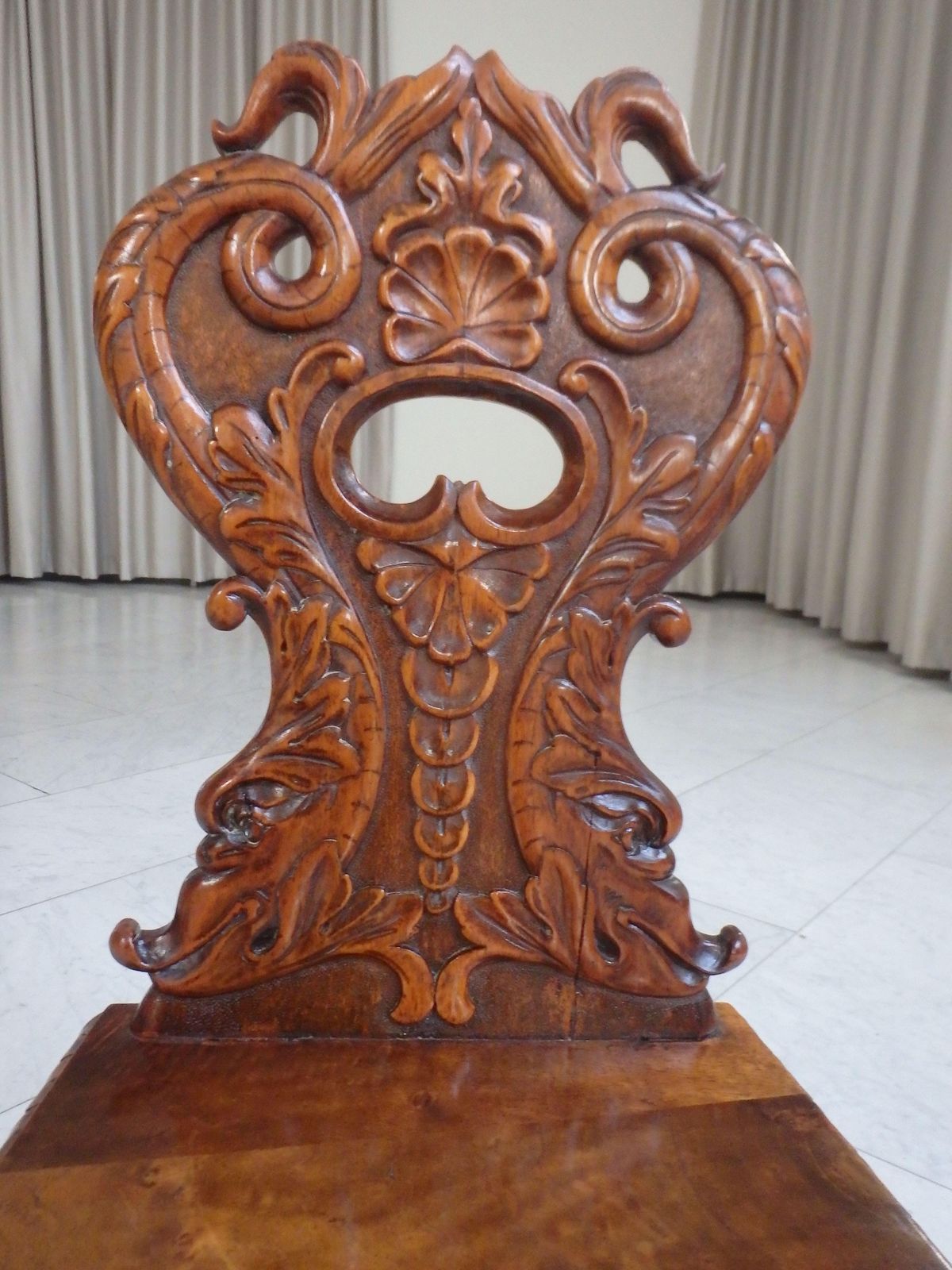 photo for sale Pair Of 19th Century Brutalist Carved Wooden Chairs With Fabulous Creatures