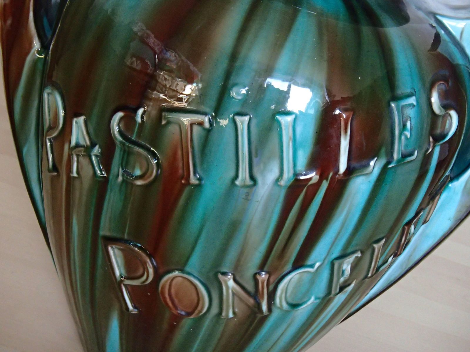 Art Nouveau Huge Ceramic Advertising Vase Pastille Poncelet photo 1070.0