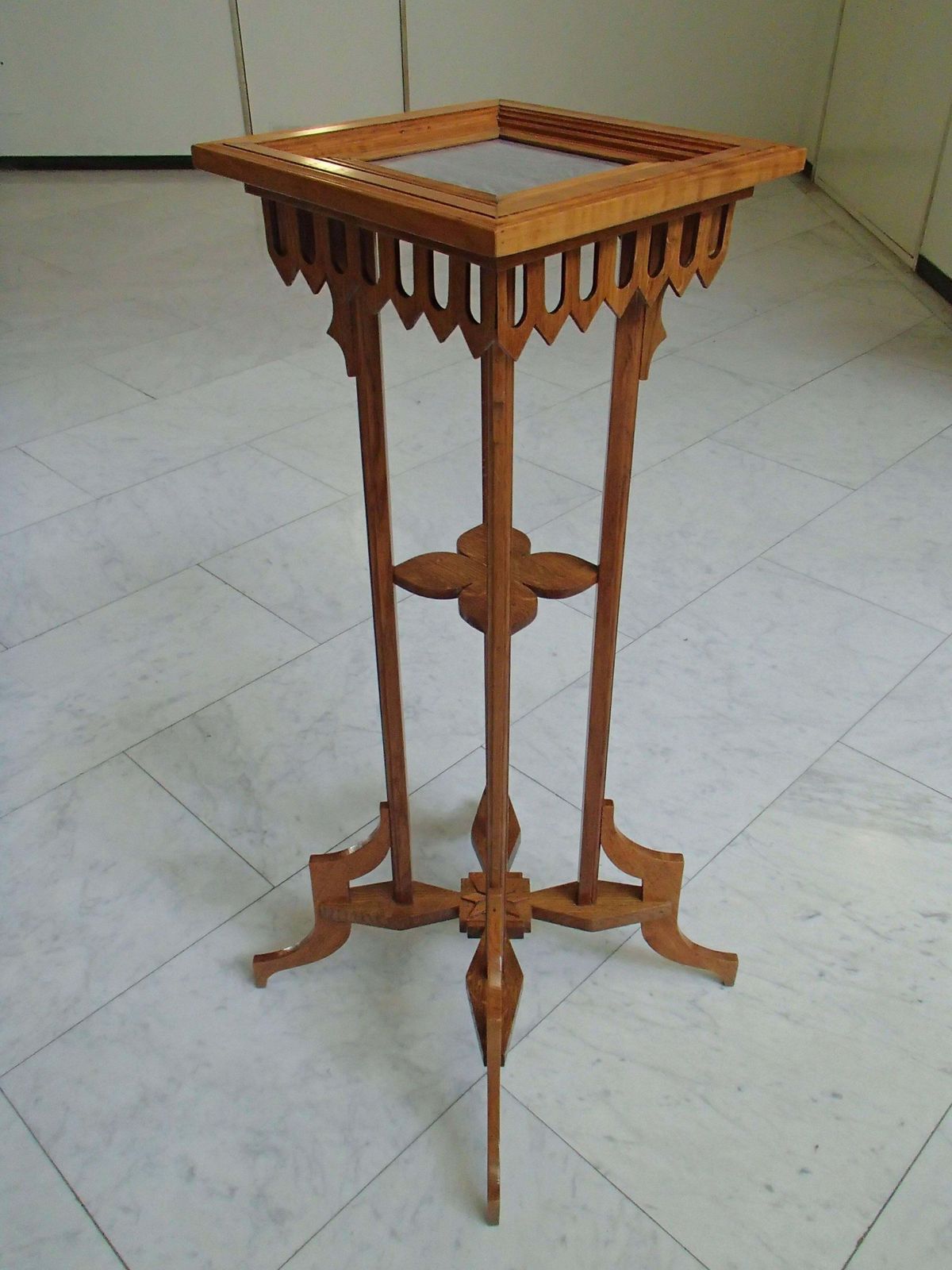 Art Nouveau Oak Tall Pedestal Completely Restored photo Home Decor