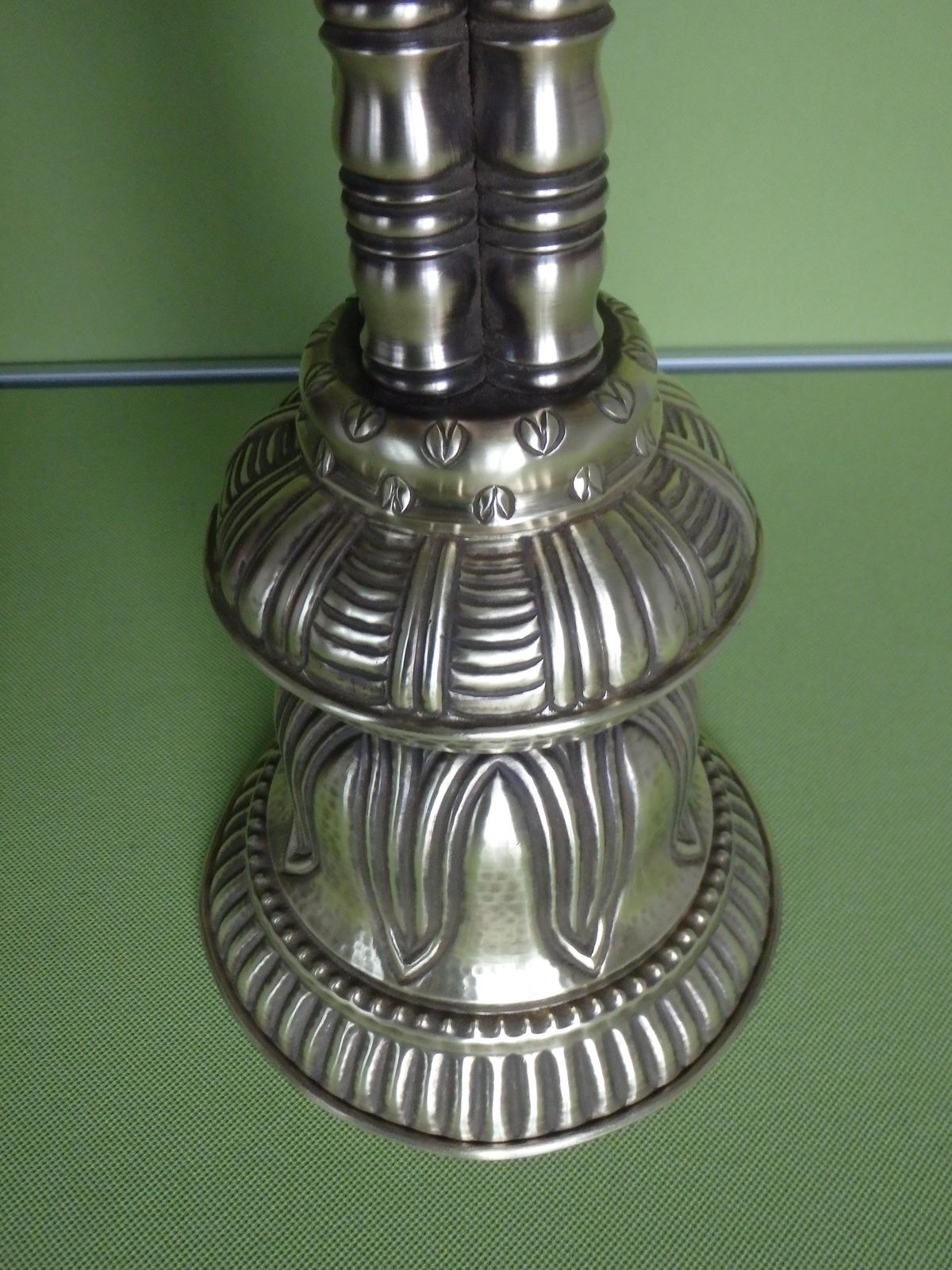 photo for sale Art Nouveau Huge Candle Holder Brass 5 Arms