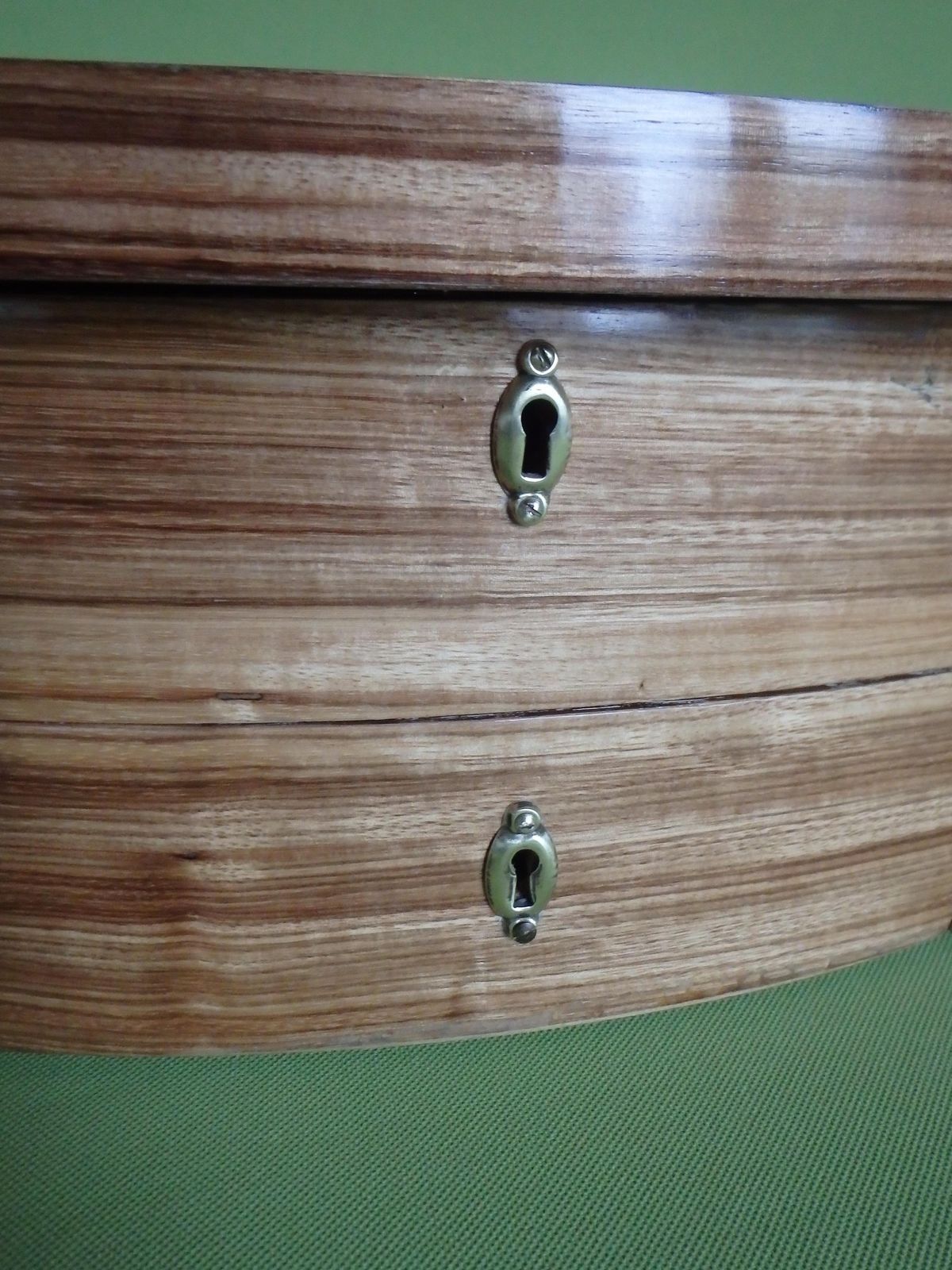 Huge Wooden  Jewelry Or Make Up Box With Oval Mirror For The Dressing Table photo furniture