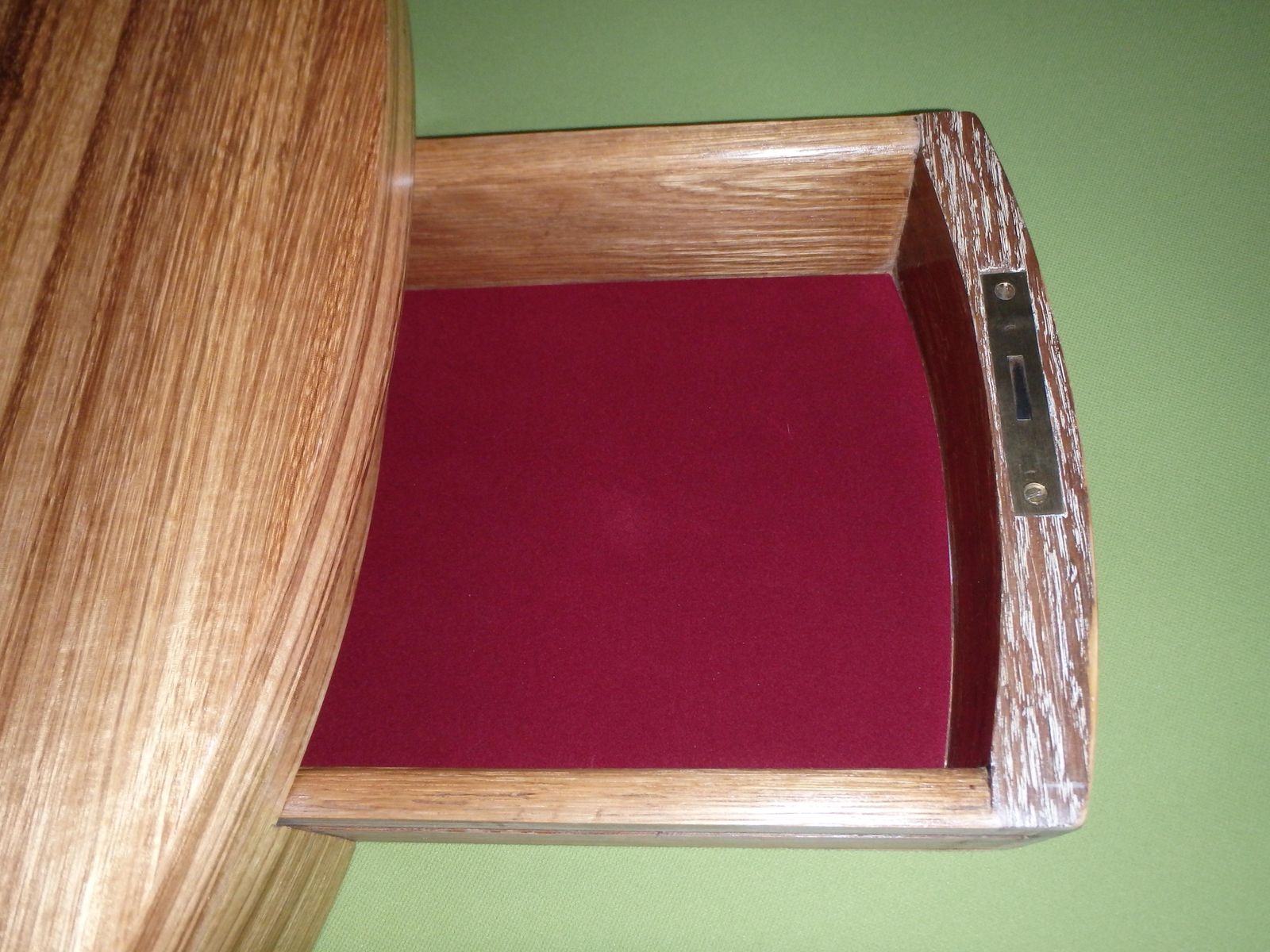 photo furniture Huge Wooden  Jewelry Or Make Up Box With Oval Mirror For The Dressing Table