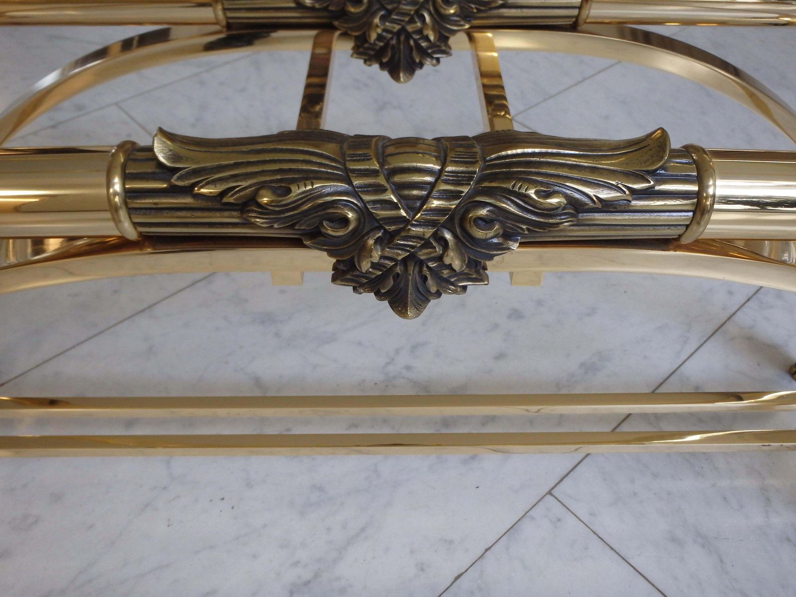 Sophisticated Console Brass And Plexiglass With Cut Glass Top By Gianni Versace photo Furniture