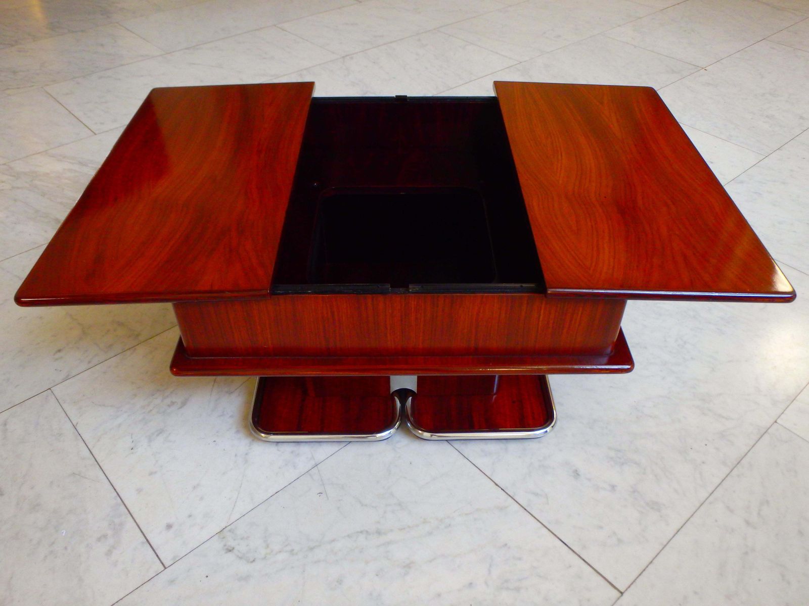 1960this Bar Table With Opening For Bottles And Glasses On Wheels With Chrome photo furniture