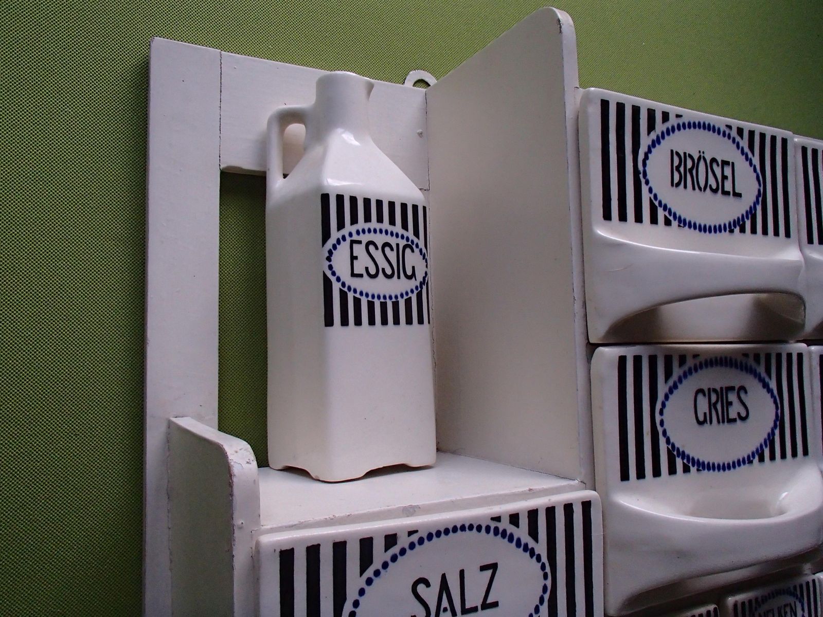 1920 This Shelf W/ Porcelain Drawers For Spices Sugar Flower Oil Vinegar Coffee photo for sale