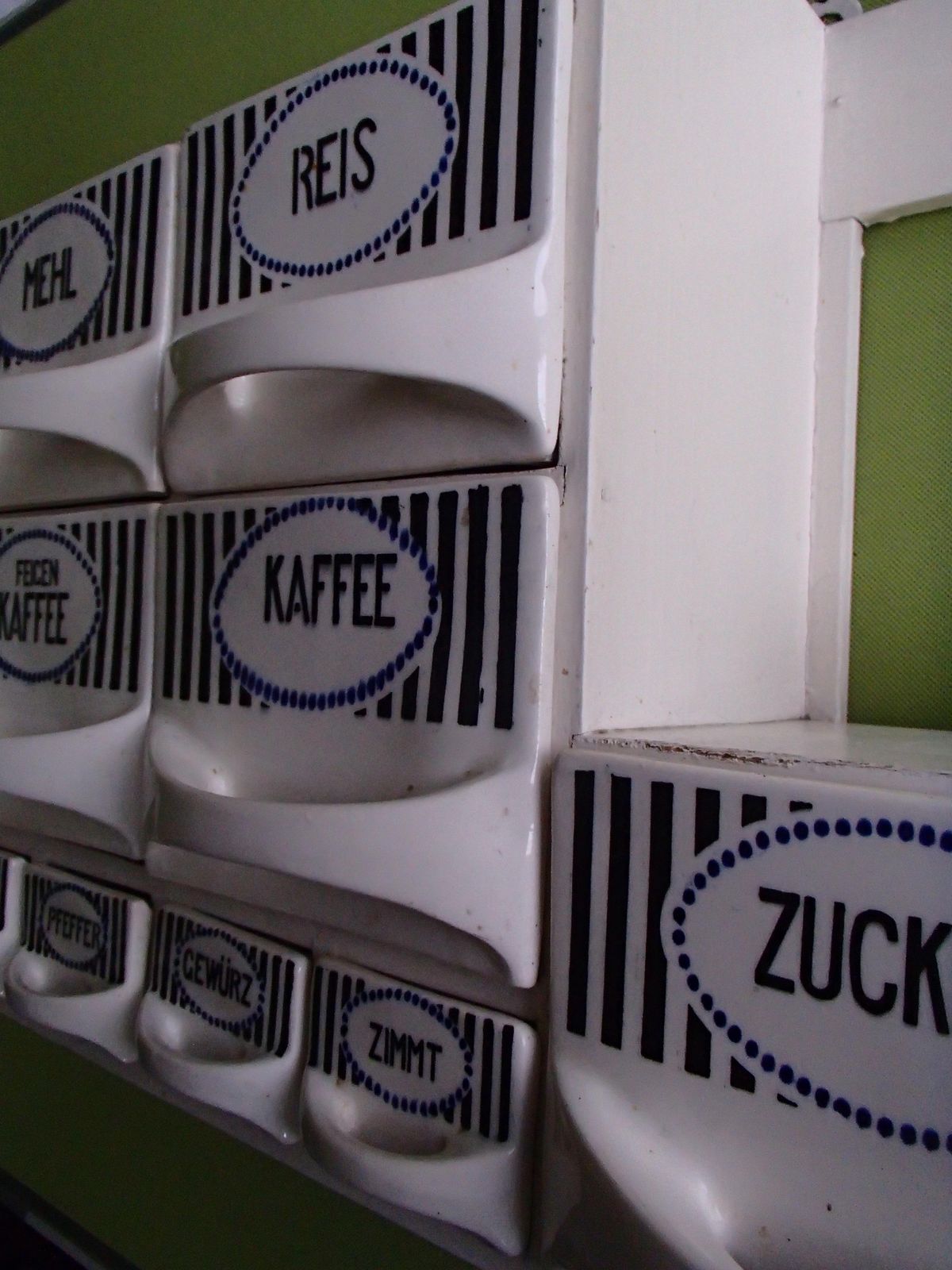 photo furniture 1920 This Shelf W/ Porcelain Drawers For Spices Sugar Flower Oil Vinegar Coffee