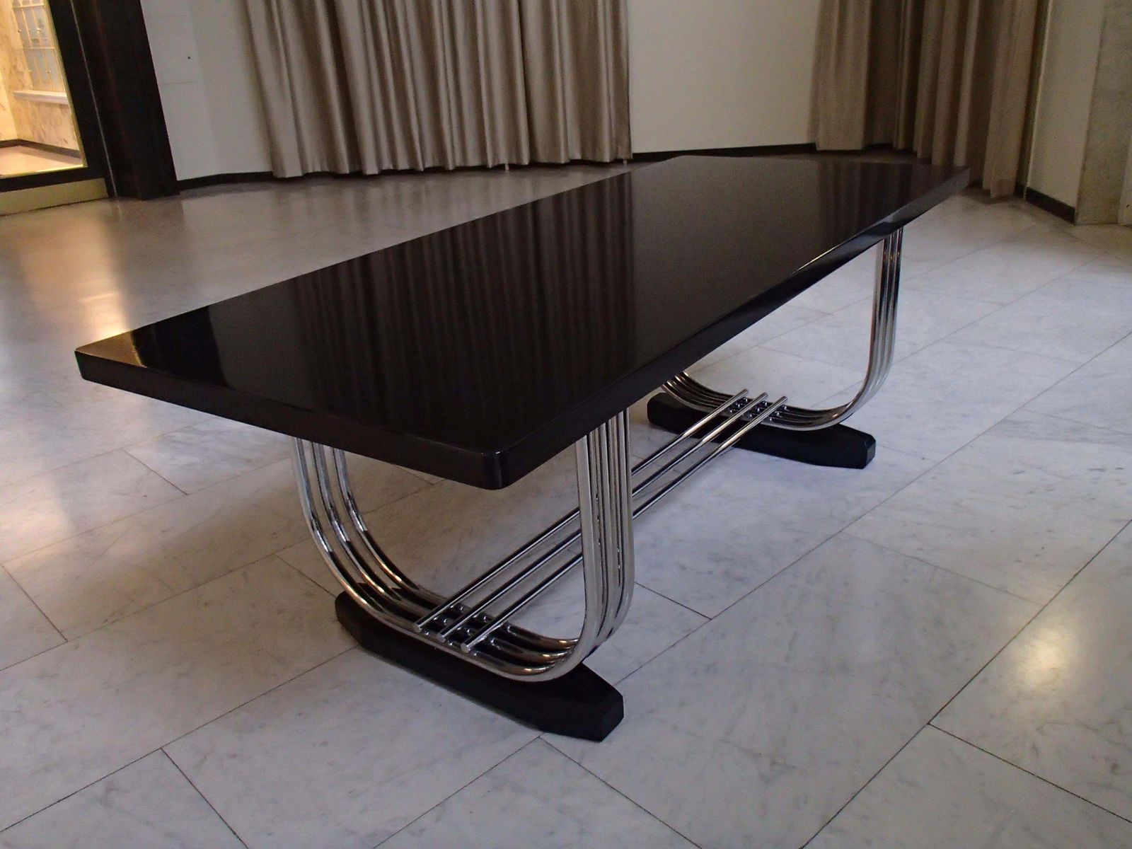 1930thies Tubular Chrome And Blck Top Table For Pel By Serge Chermayeff photo furniture