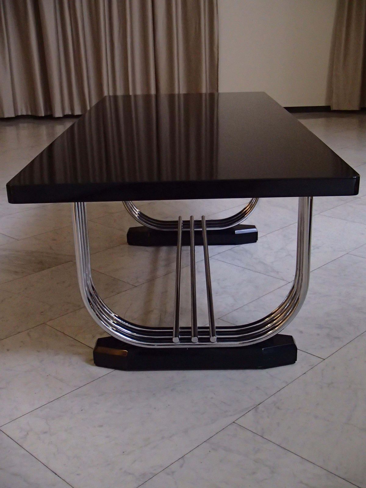 photo buy 1930thies Tubular Chrome And Blck Top Table For Pel By Serge Chermayeff