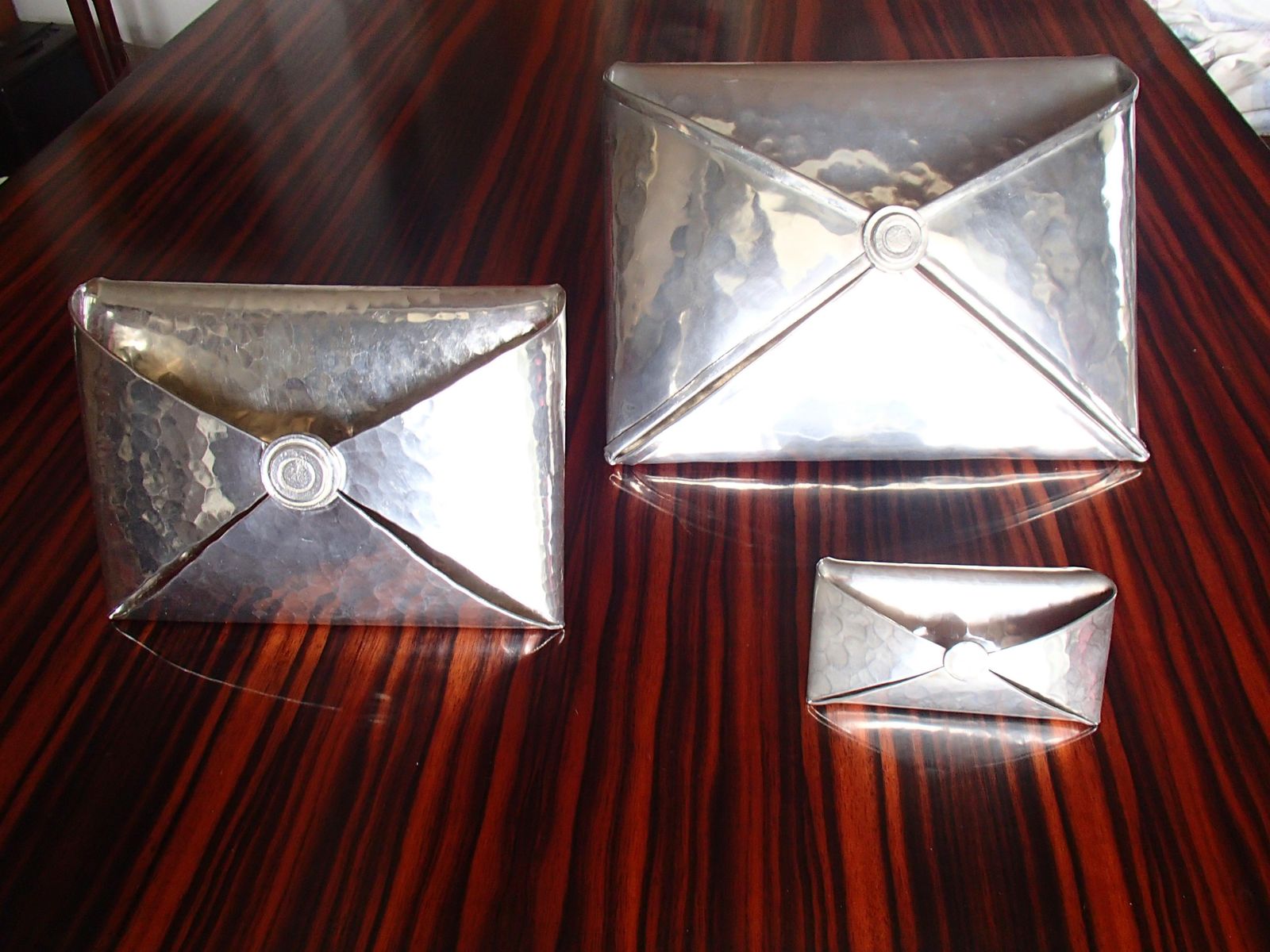 Modern Desk Set Of Pewter For Letters And Visit Cards By Jean Goardere photo furniture