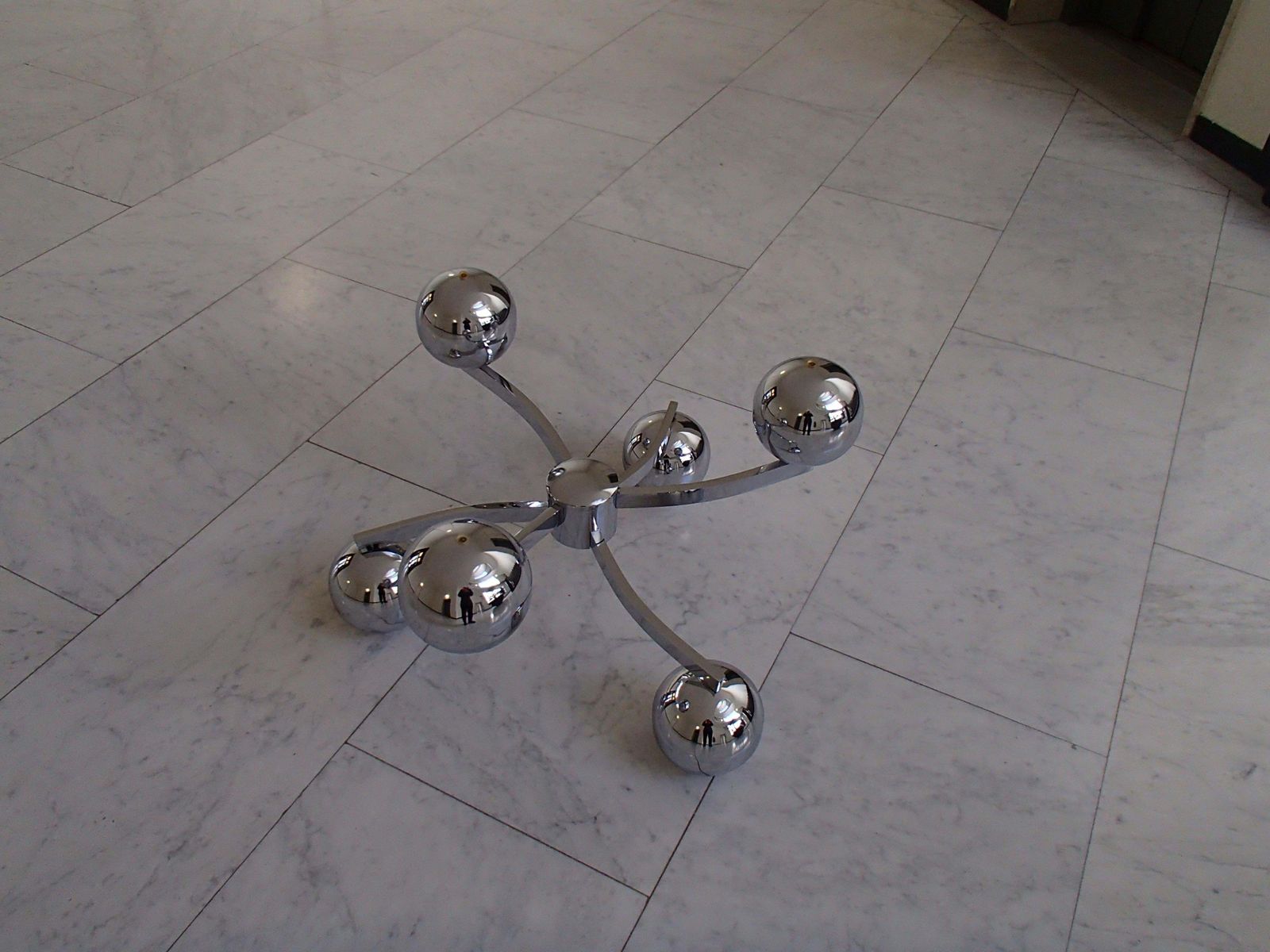 1970 This Planet Chrome Coffee Table Round Brown Glass Top photo buy
