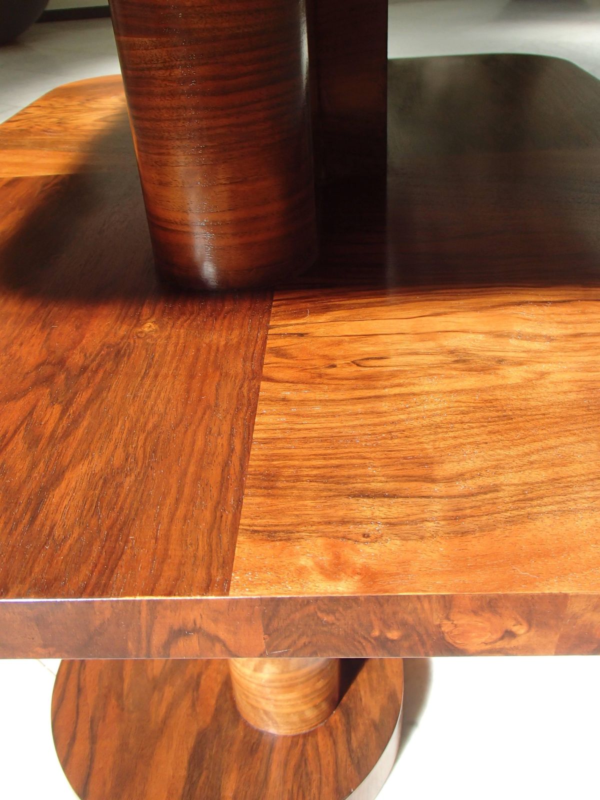Art Deco Table Or Low Console Rose Wood And Walnut Square Double Top photo buy