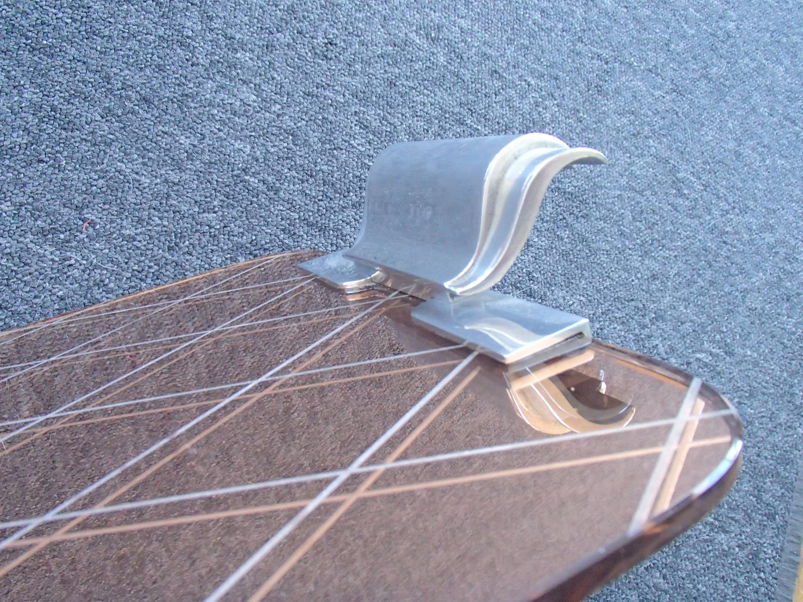 Art Deco Pink Mirror Engraved Rhomboids Serving Tray With Aluminium Handles photo buy