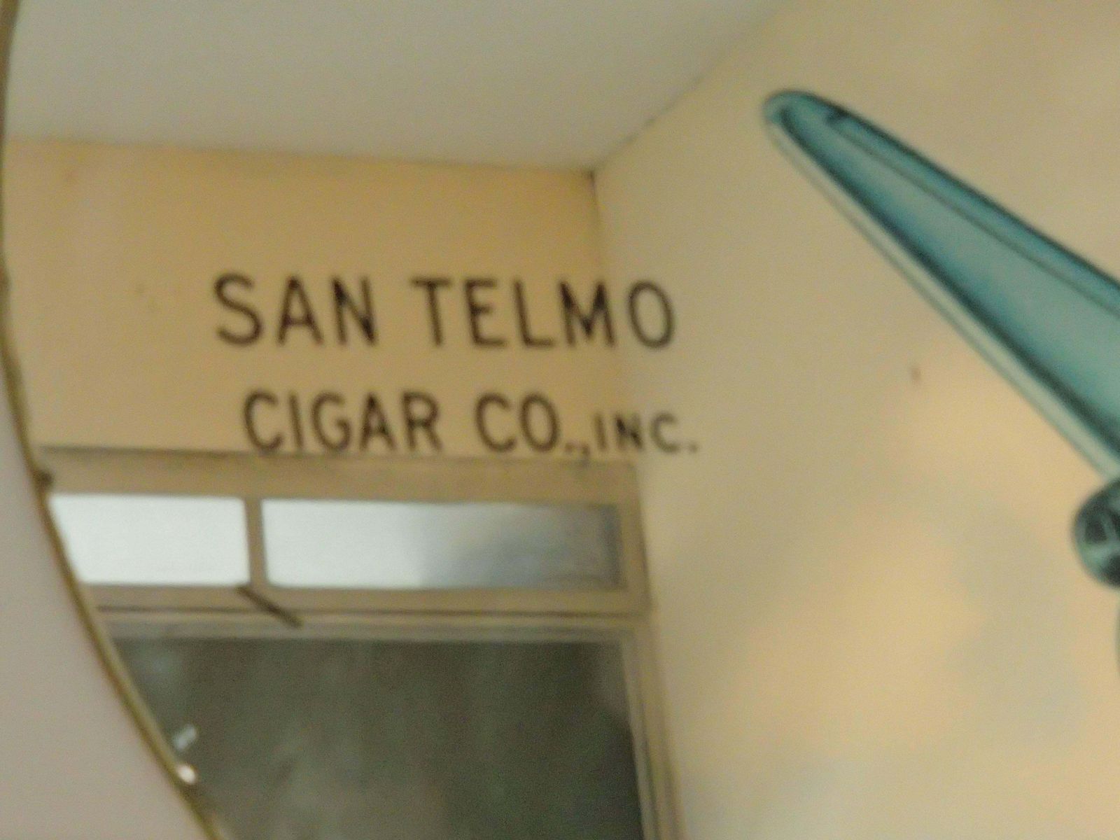 Midcentury Advertising Mirror "Airliner" San Telmo Cigar Co Bay City Michigan photo Home Decor