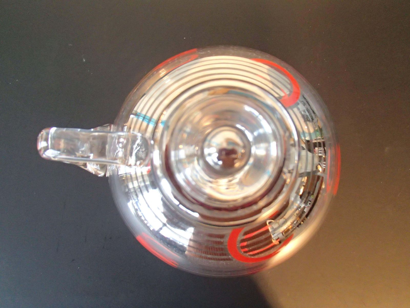 Art Deco Carafe Silver Red And Black Geometrical Design photo vintage