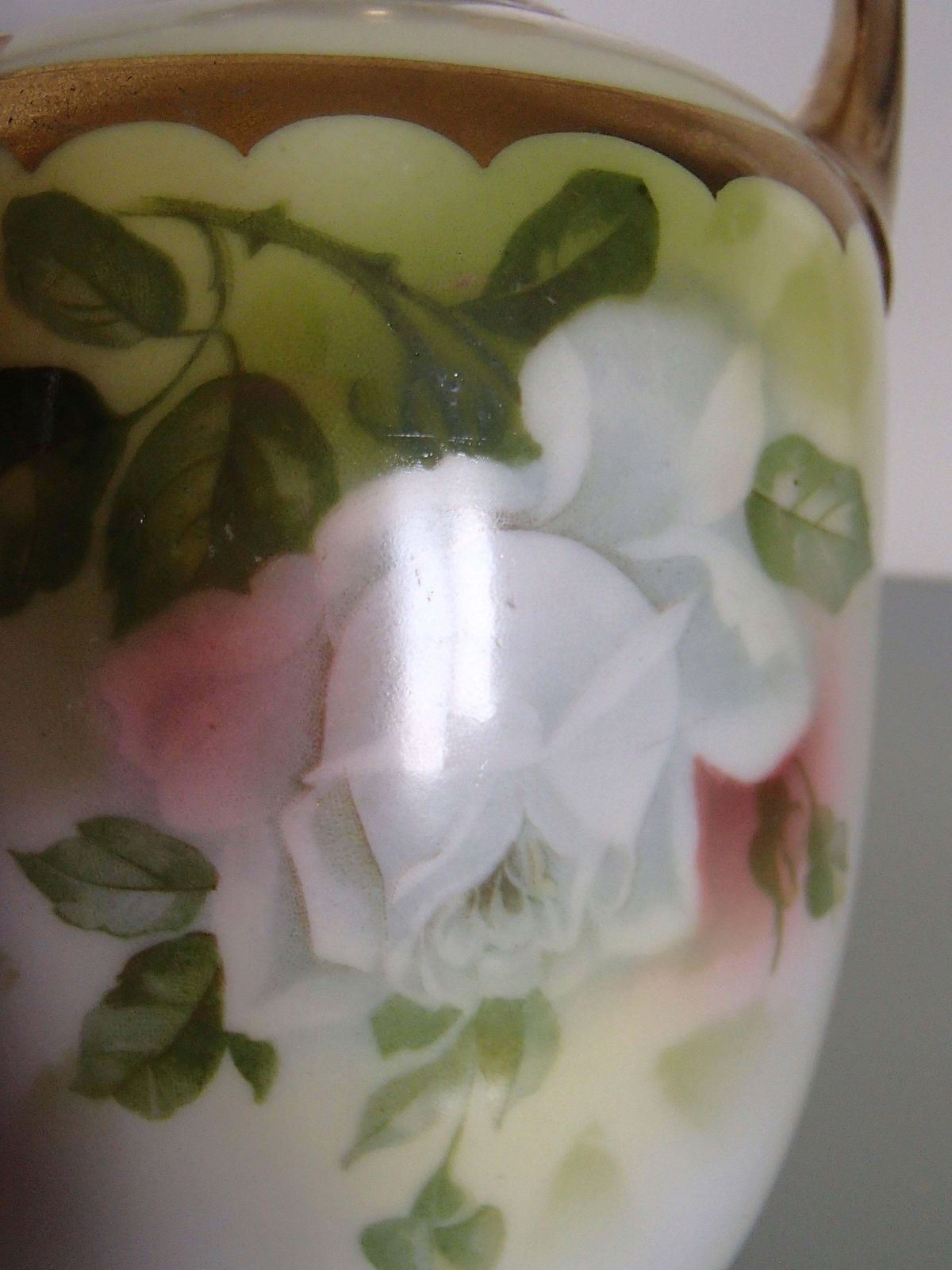 19th Century Porcelain Vase With Roses Painting photo furniture