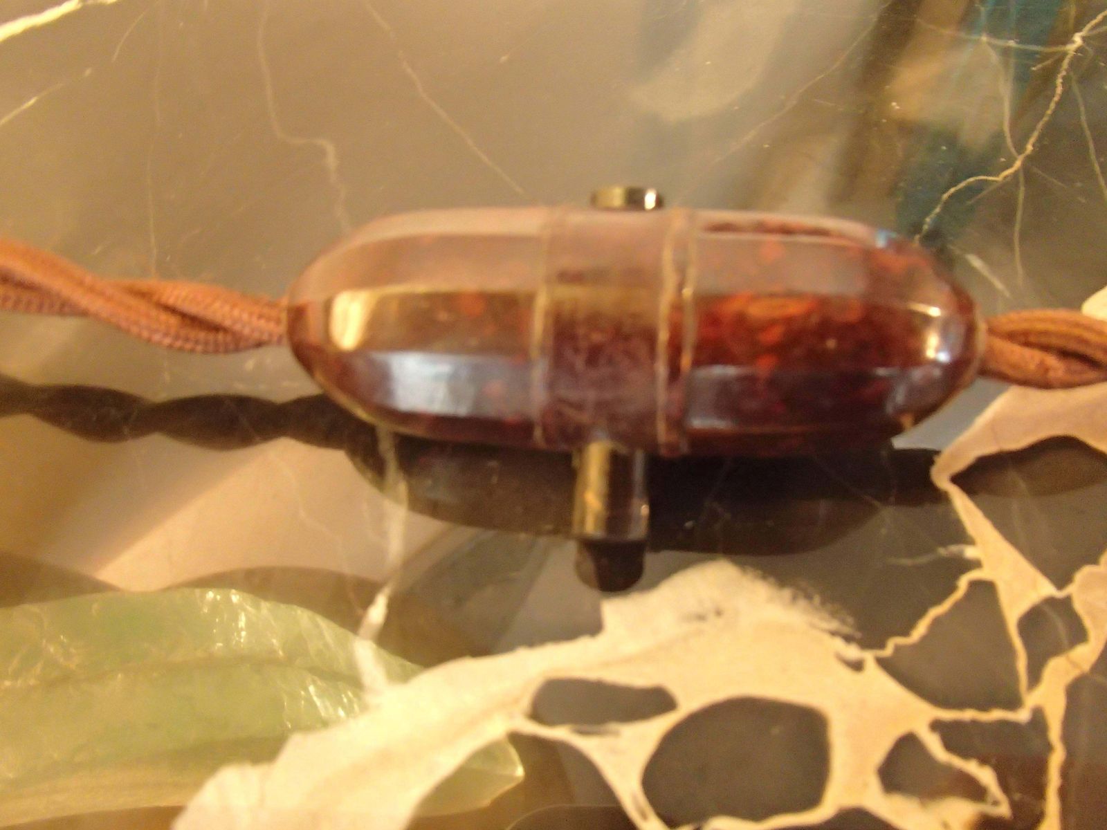 Art Deco Tulip Table Lamp With Thick Glass Inlays Golden photo buy