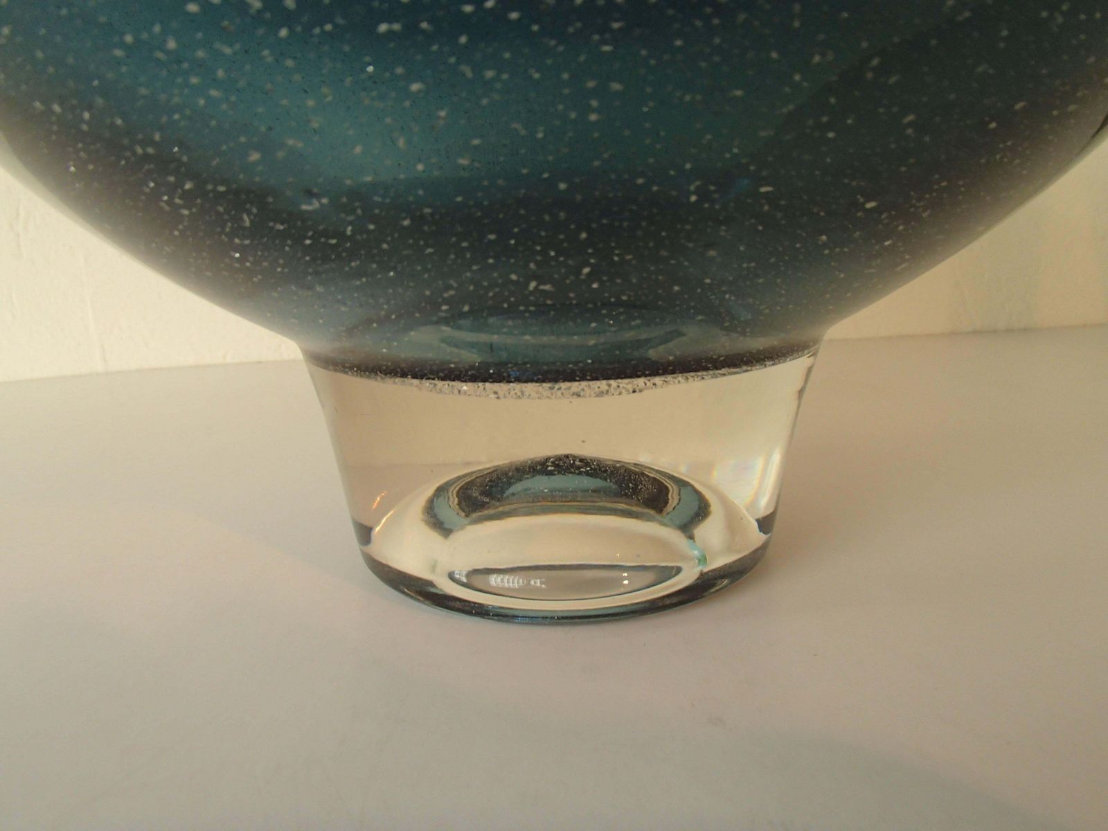 Mid Century Modern Vessel Blue With Silver Inlays By Graal Glas Signed Fs 66 photo 770.0