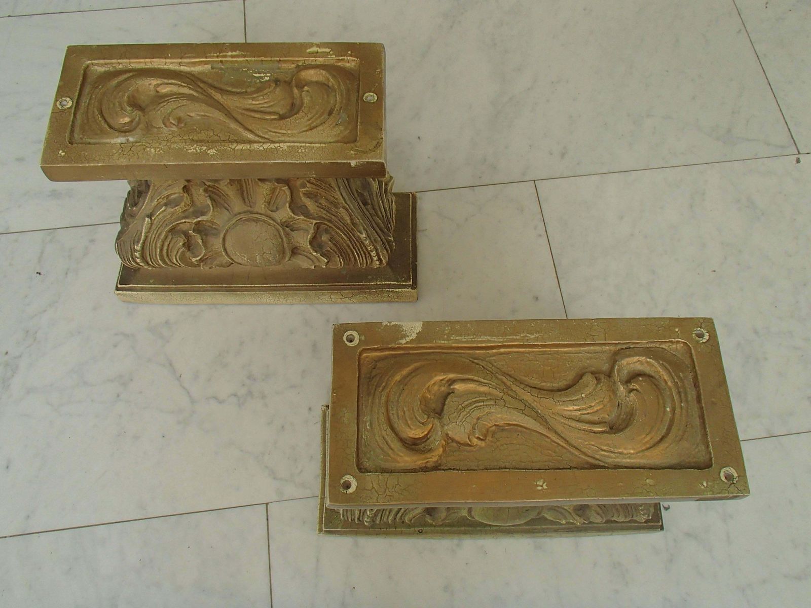 Mid Century Pair Of Golden Wood And Plaster Legs In A Rococo Baroc Manner photo buy