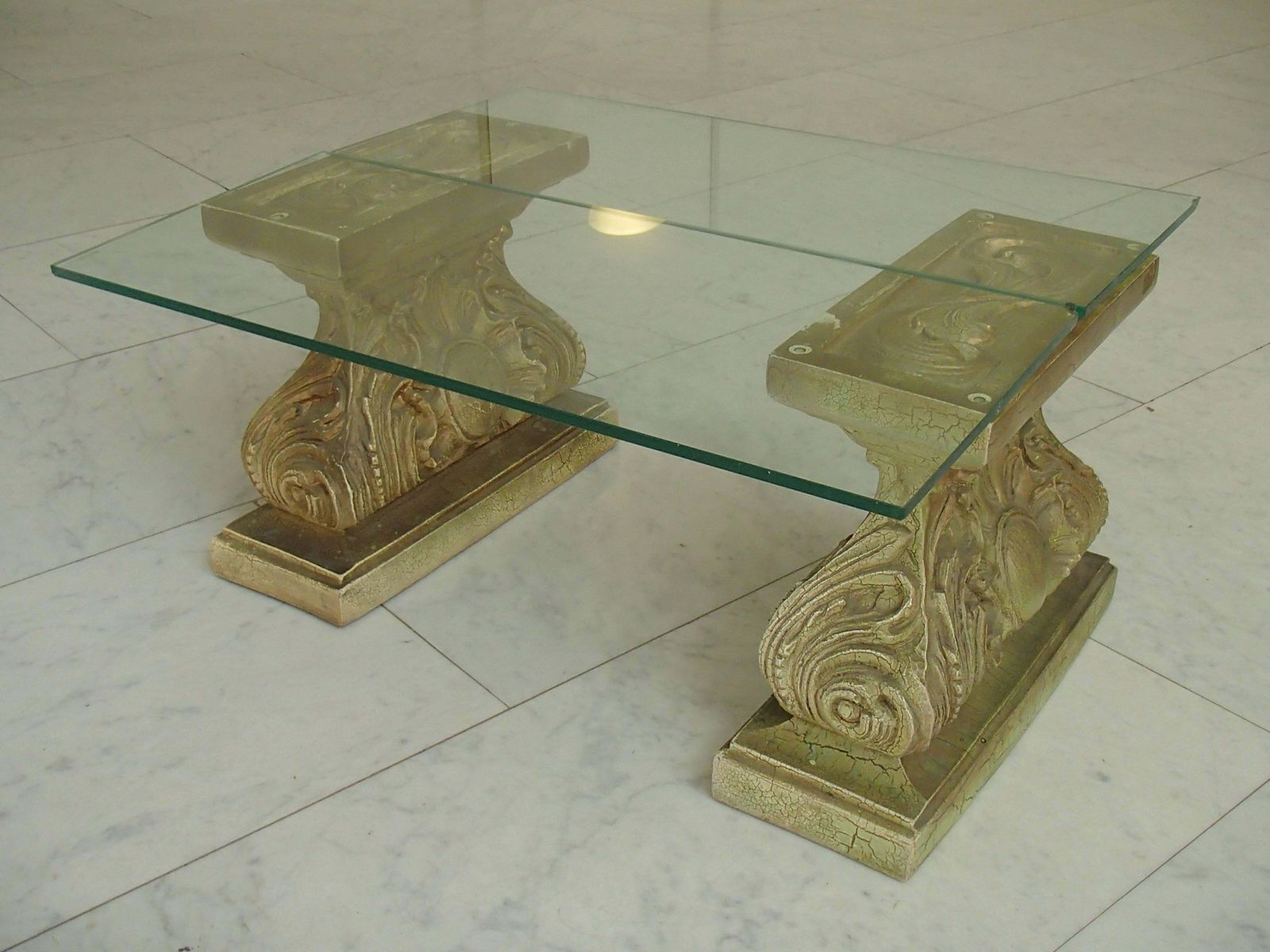 Mid Century Pair Of Golden Wood And Plaster Legs In A Rococo Baroc Manner photo vintage