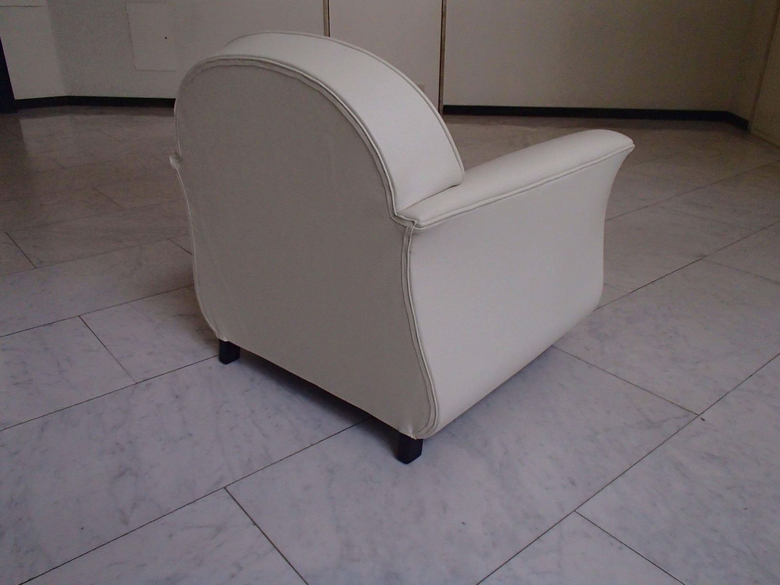 Art Deco Armchair Off White Leather And Ebene De Macassar Decors photo 4282.0