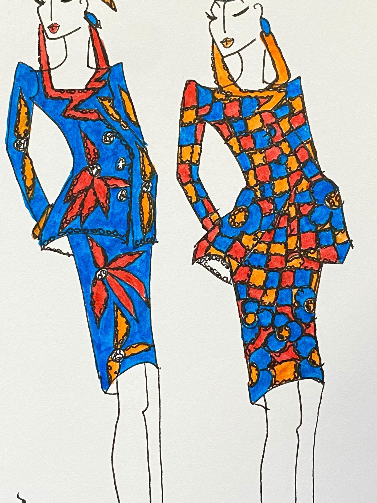 Unknown Original Fashion Design Illustration Watercolor Painting Laura Ashley Designer Circa 2000s photo Art