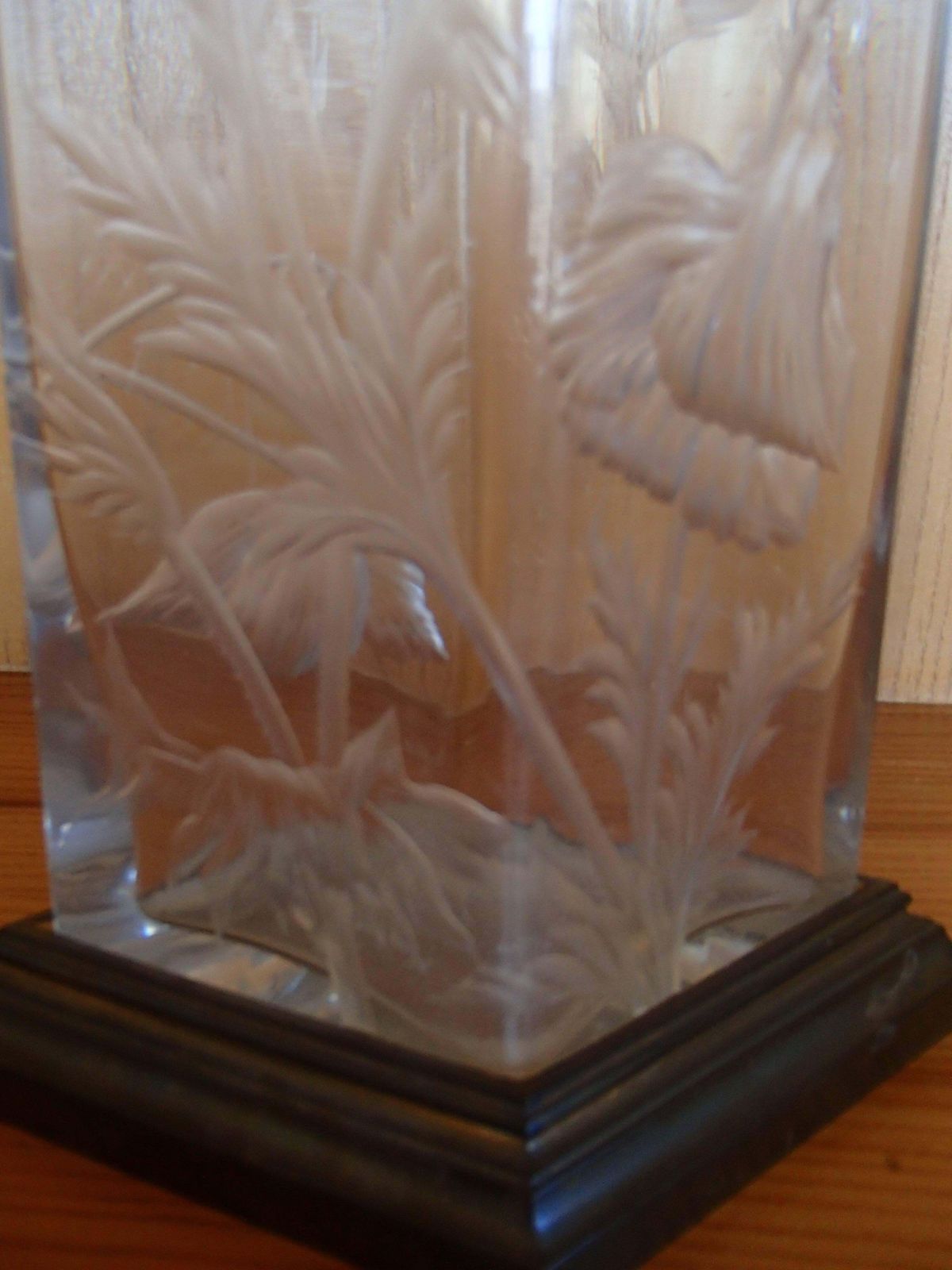 Art Deco Baccarat Vase With Engraved Poppy Flowers Bronze Base Gold Plated photo furniture