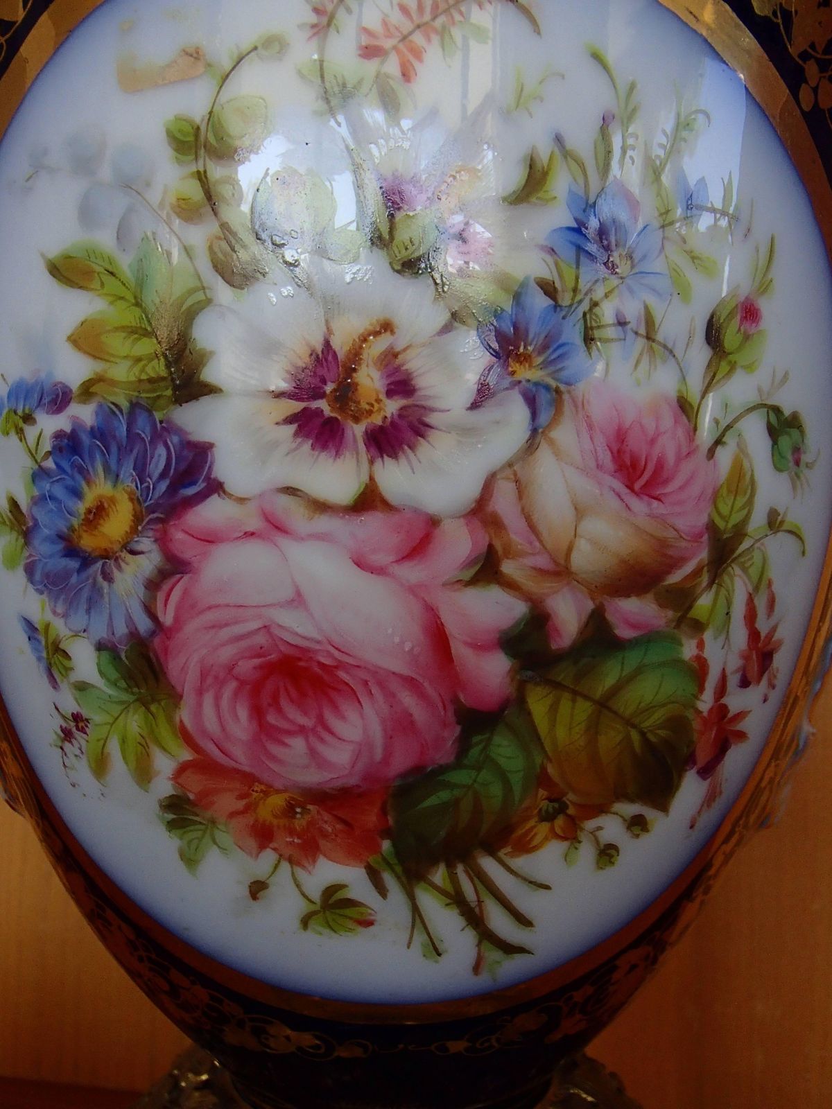 Napoleon III Amphora Shaped Porcelain Sèvre Vase With Bronze Parts photo for sale