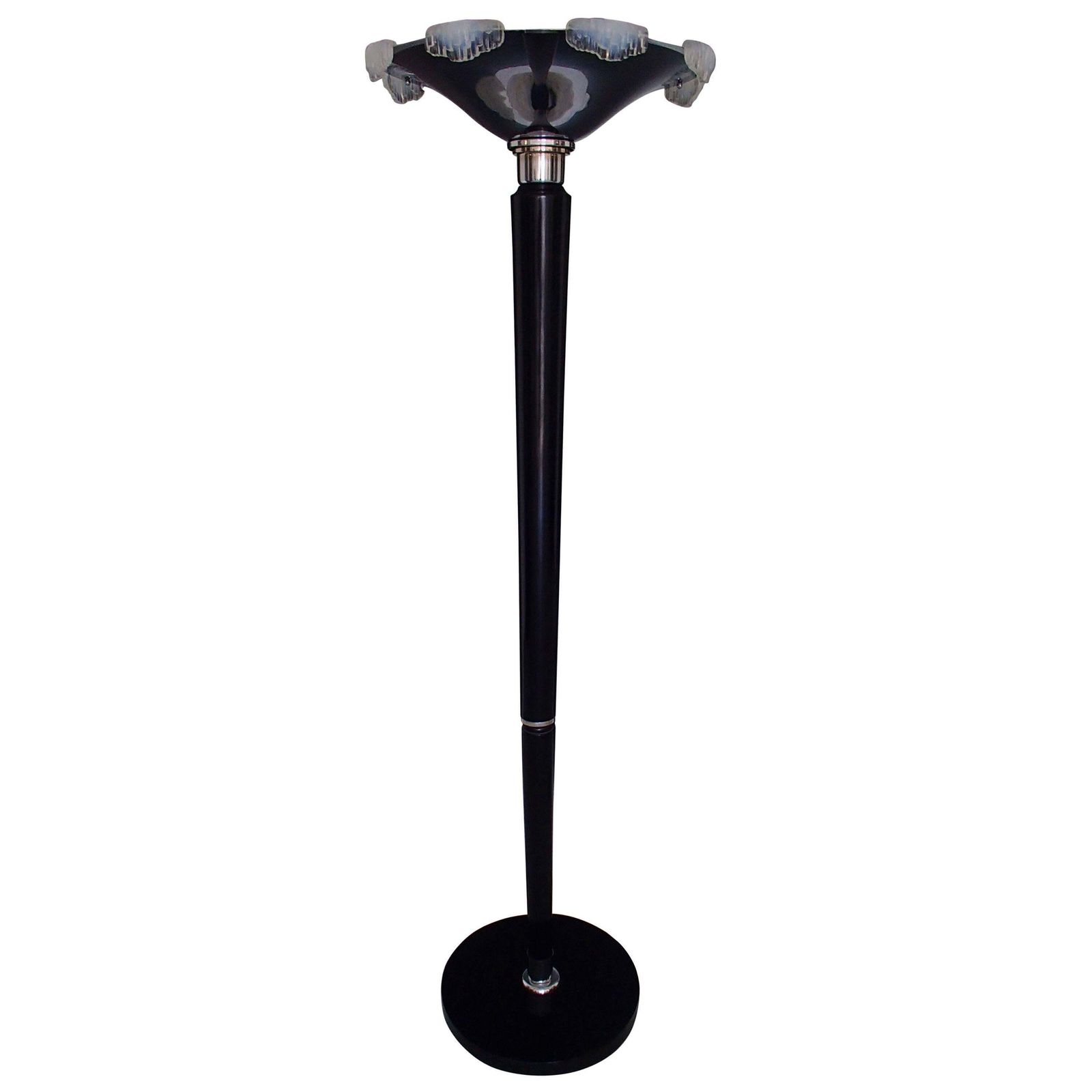 Art Deco Floor Lamp Or Torch Chrome With Sabino Glass Parts