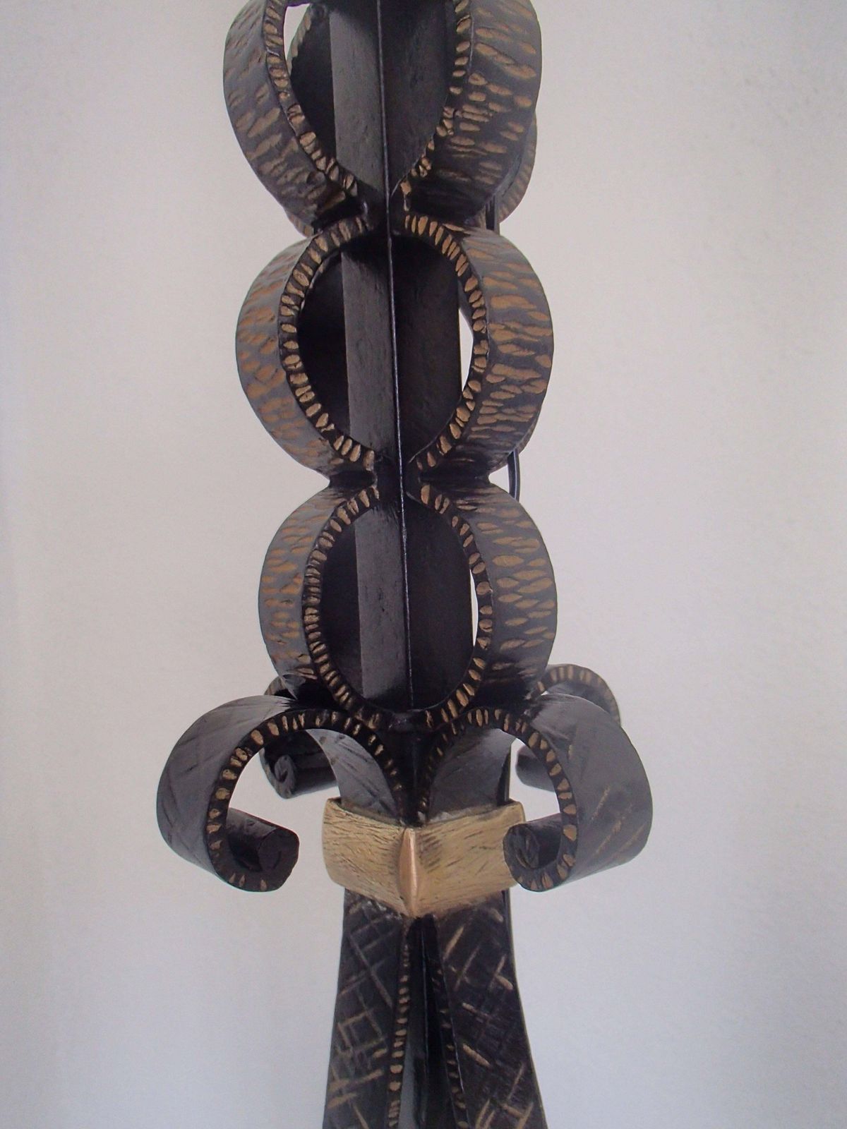 Art Deco Floor Lamp Wrought Iron And Brass With Alabaster Shade photo Lighting
