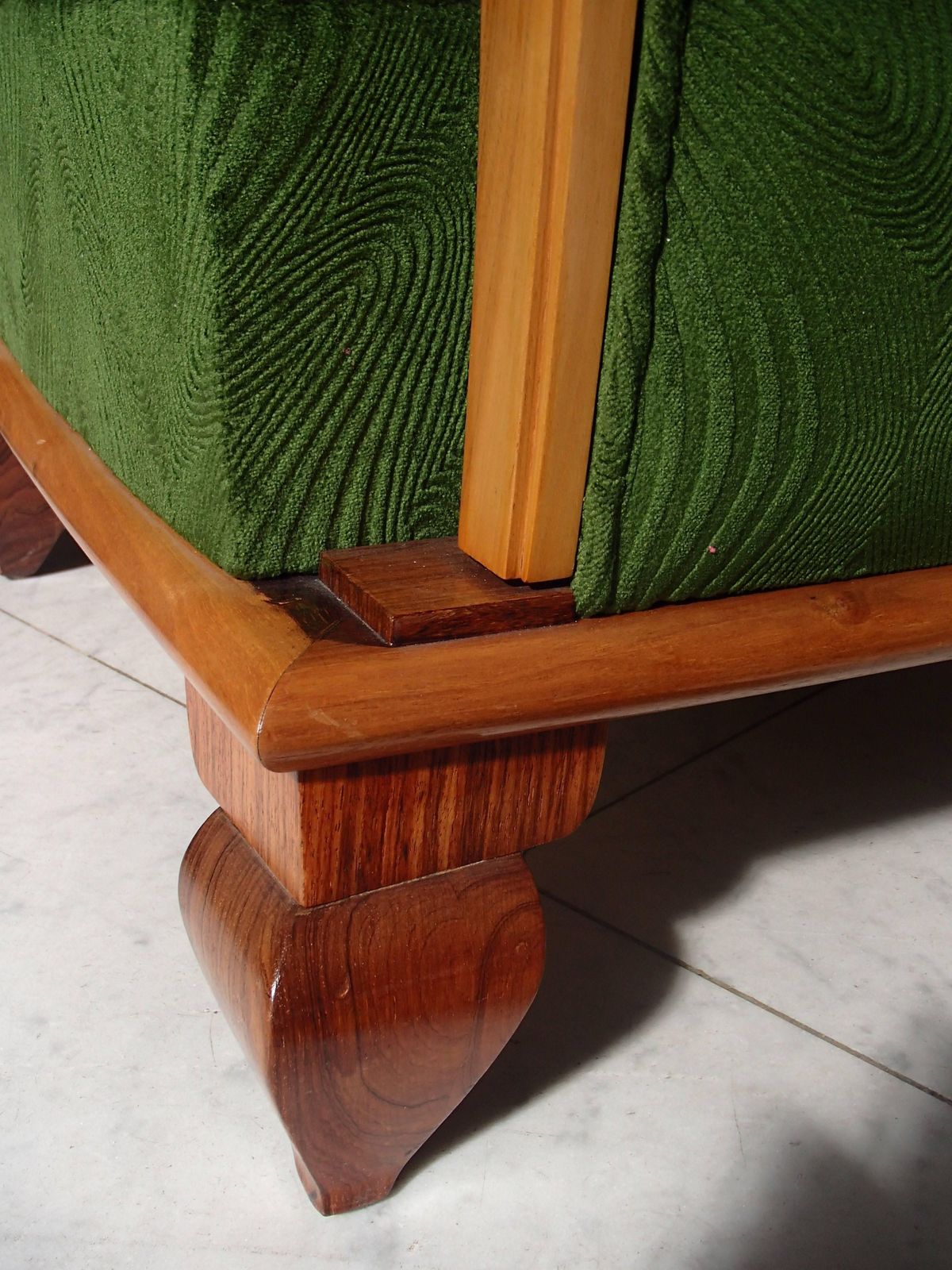 Art Deco Green Velours Three Seat Sofa With Two Armchairs "Merkt" photo buy