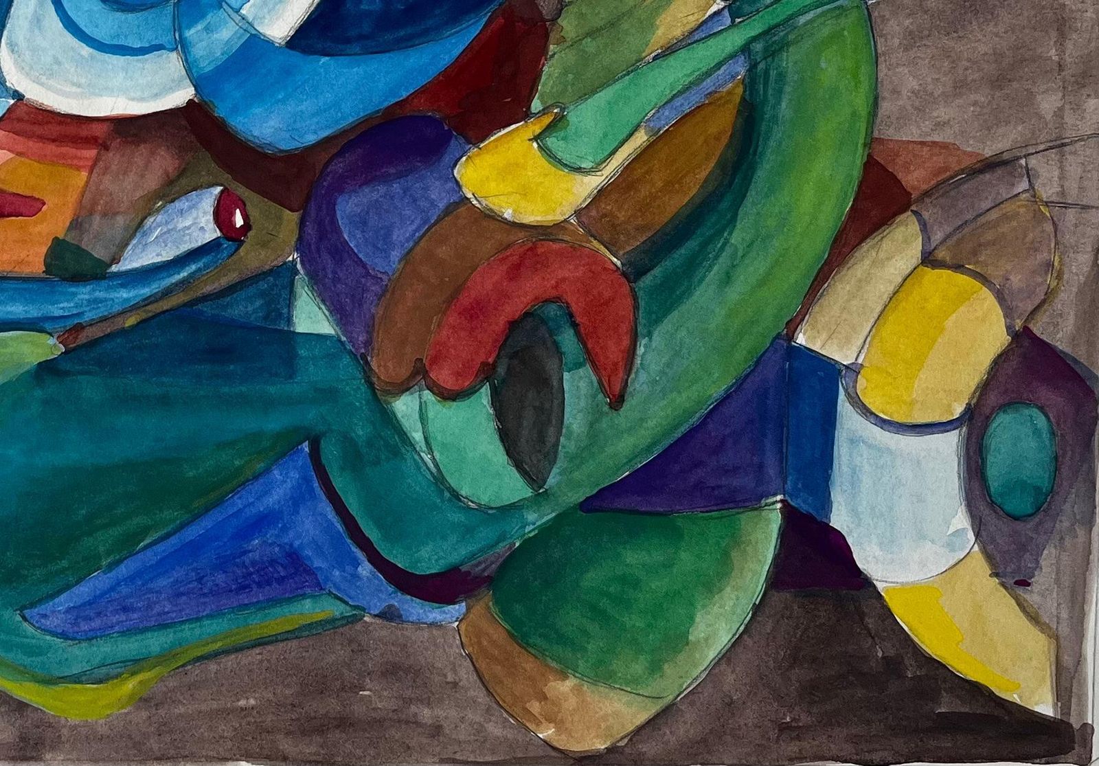 Guy Nicod Abstract Eye Composition French Modernist Watercolour By Guy Nicod photo Art