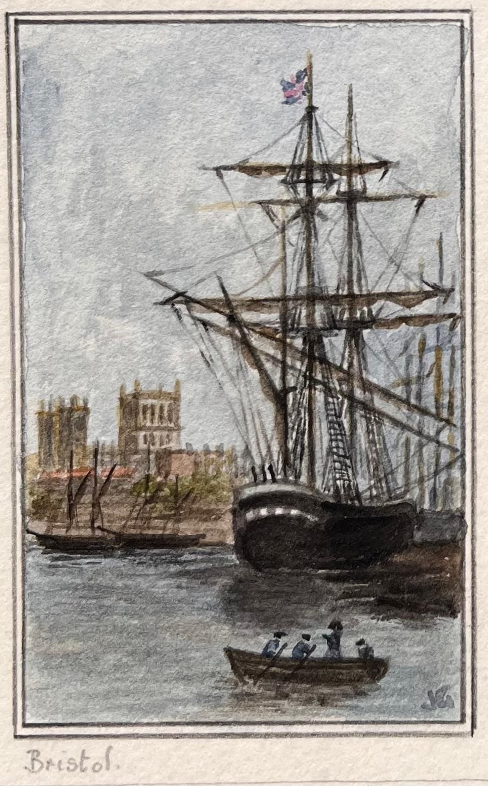 Jack Grunwell Set Of Five Miniature Maritime Watercolors Of Bristol Ships And Redcliffe photo 265.0