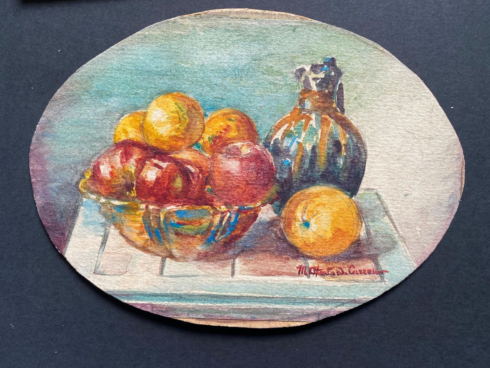 Unknown Early 1900's French Impressionist Signed Flower Watercolours Marie Carreau Circa 1900s photo for sale