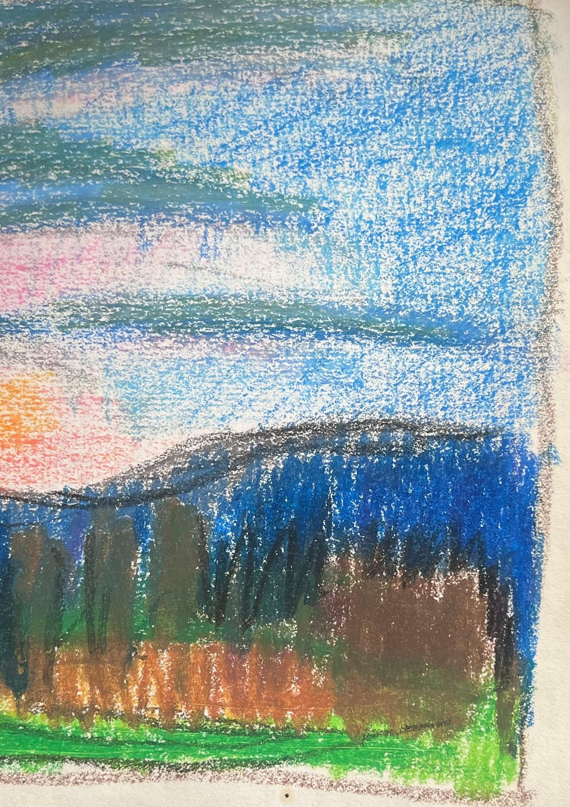 Akos Biro 20th Century French Expressionist Sunrise Peering Through The Sky Over Meadows photo vinterior